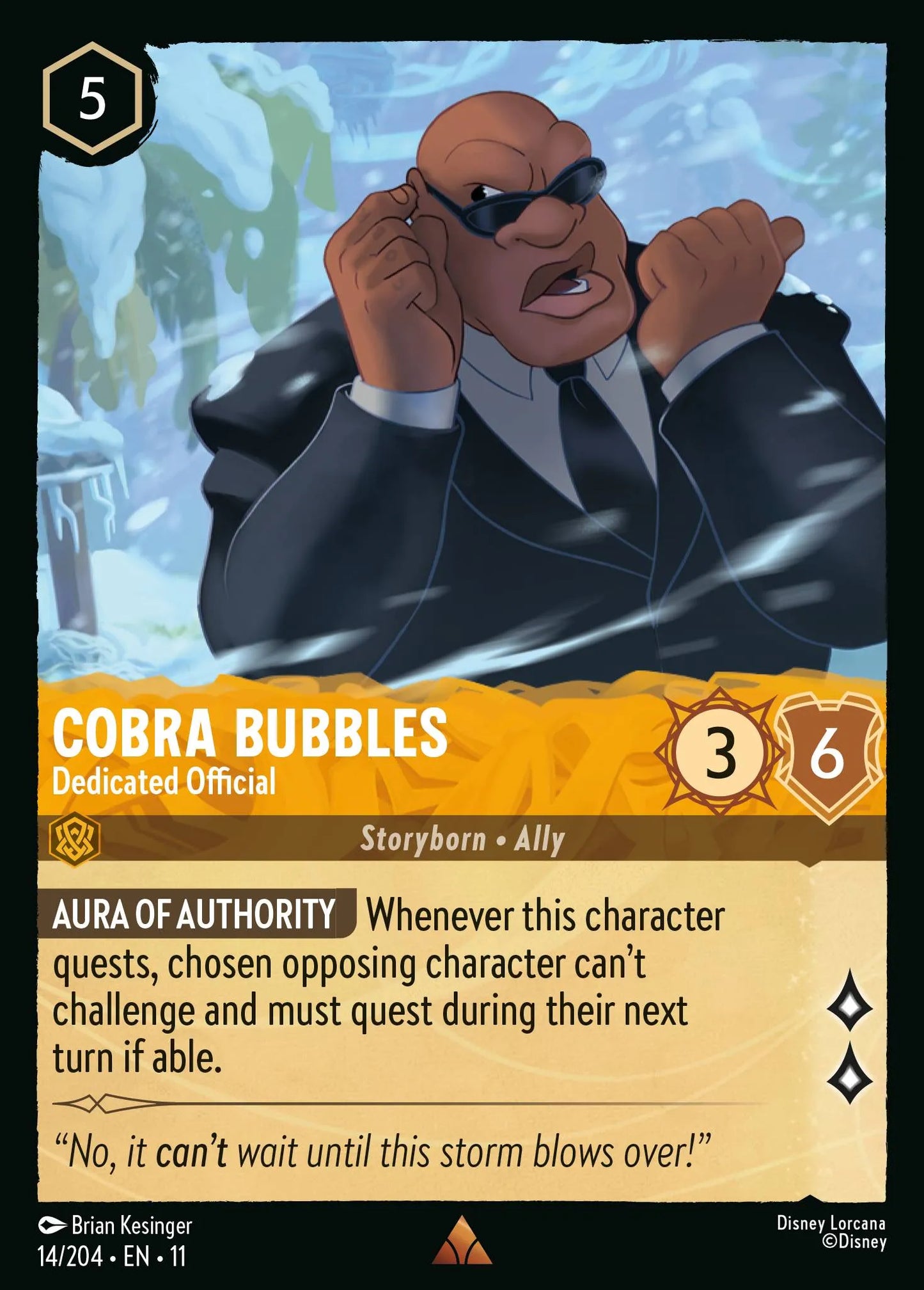Cobra Bubbles - Dedicated Official | Winterspell #14 (Near Mint) | Disney Lorcana Single Australia (Near Mint)