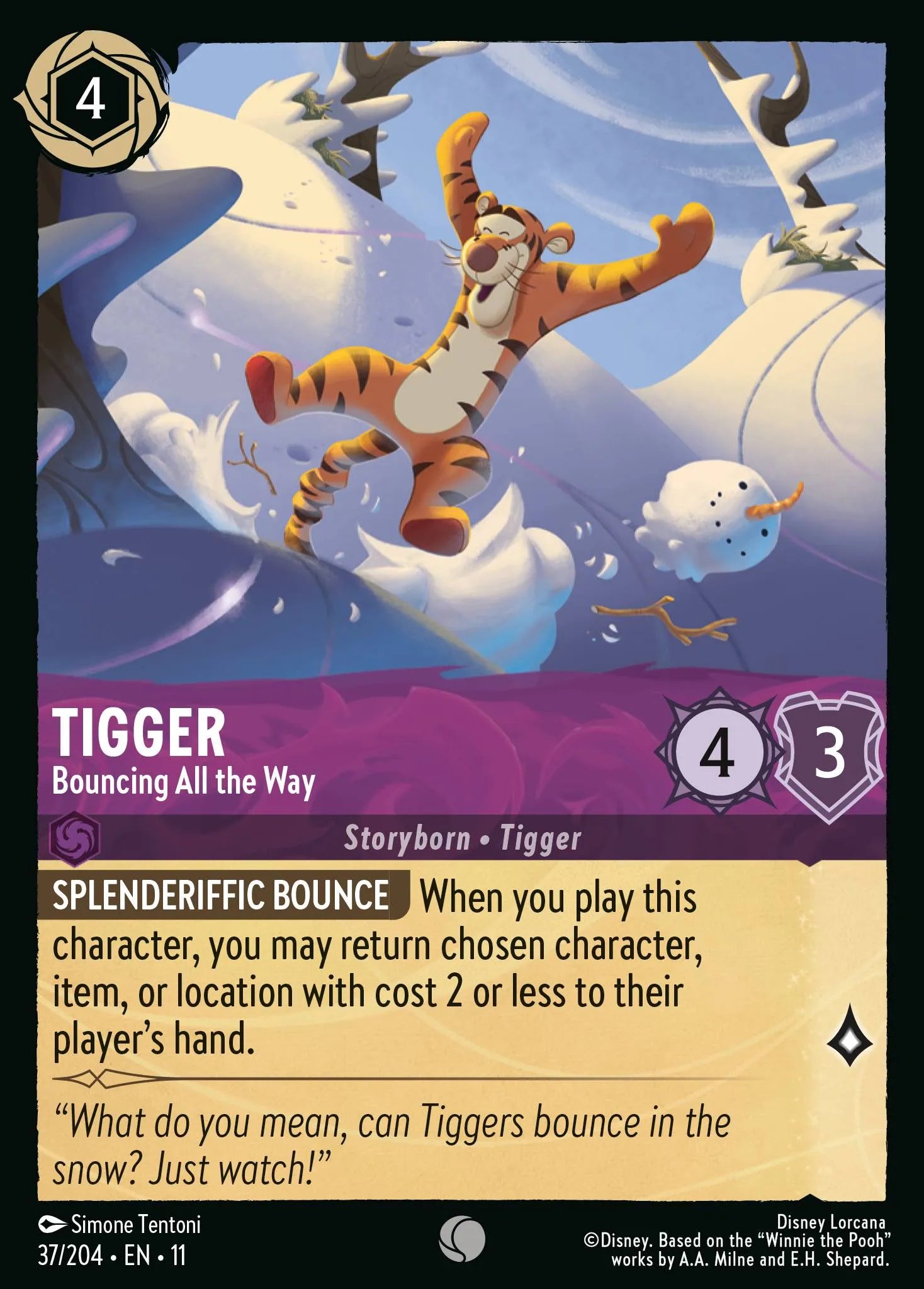 Tigger - Bouncing All the Way | Winterspell #37 (Near Mint) | Disney Lorcana Single Australia (Near Mint)