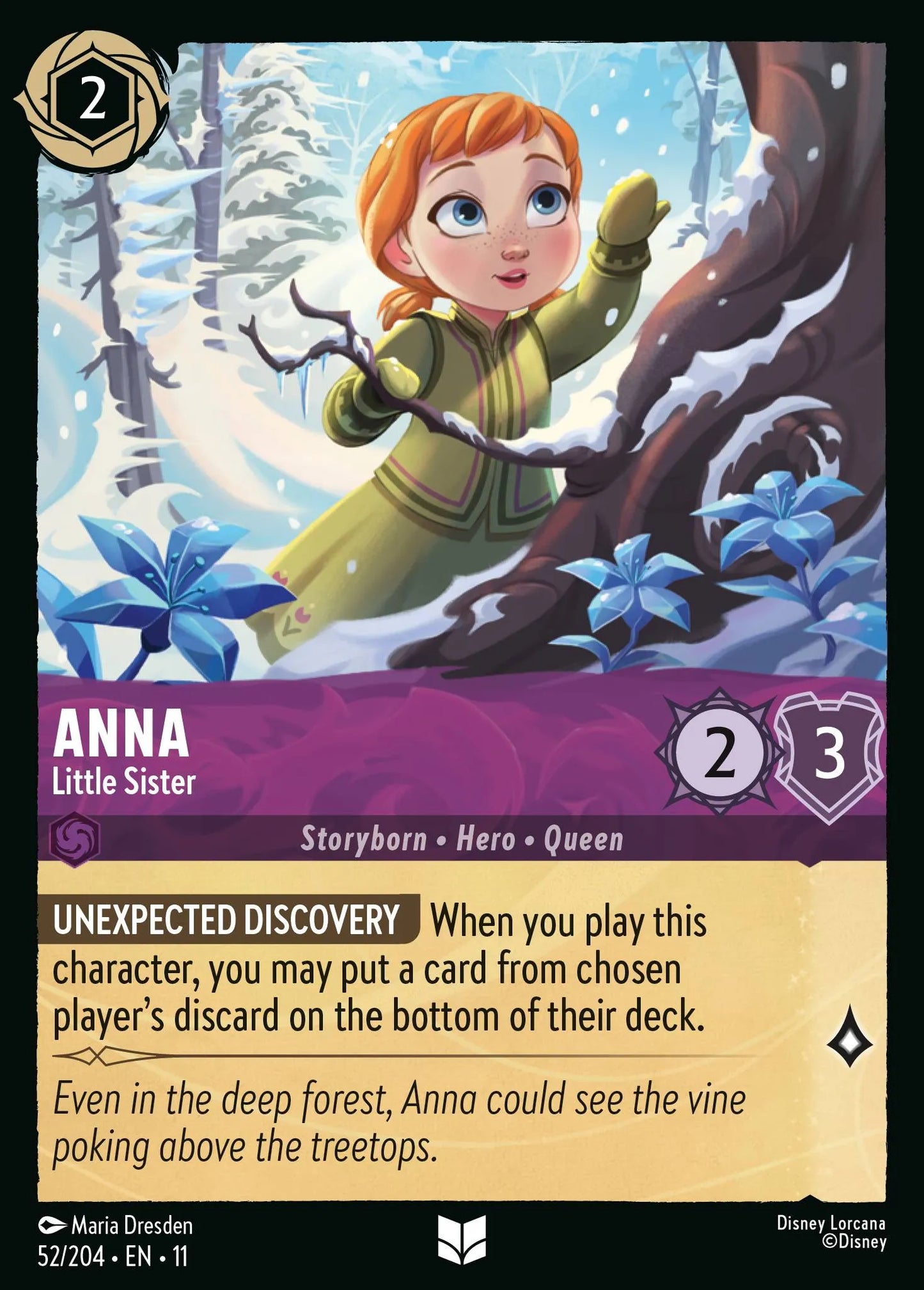 Anna - Little Sister | Winterspell #52 (Near Mint Foil) | Disney Lorcana Single Australia (Near Mint)