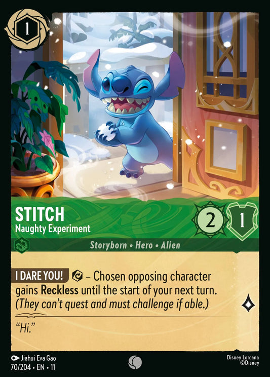 Stitch - Naughty Experiment | Winterspell #70 (Near Mint) | Disney Lorcana Single Australia (Near Mint)