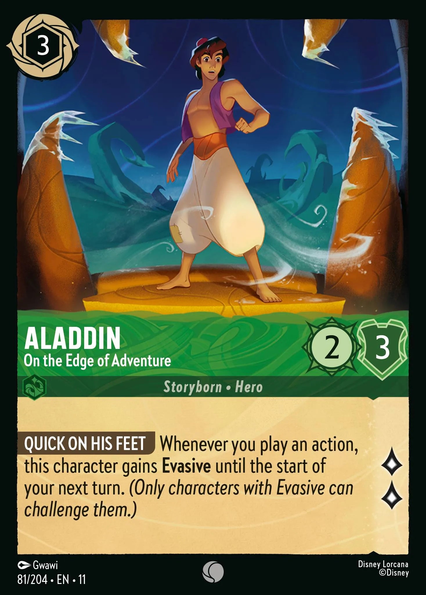 Aladdin - On the Edge of Adventure | Winterspell #81 (Near Mint Foil) | Disney Lorcana Single Australia (Near Mint)