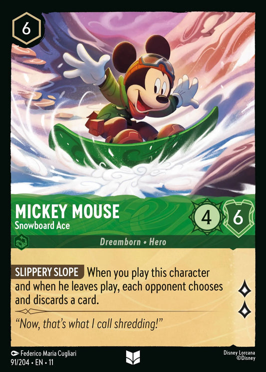 Mickey Mouse - Snowboard Ace | Winterspell #91 (Near Mint) | Disney Lorcana Single Australia (Near Mint)