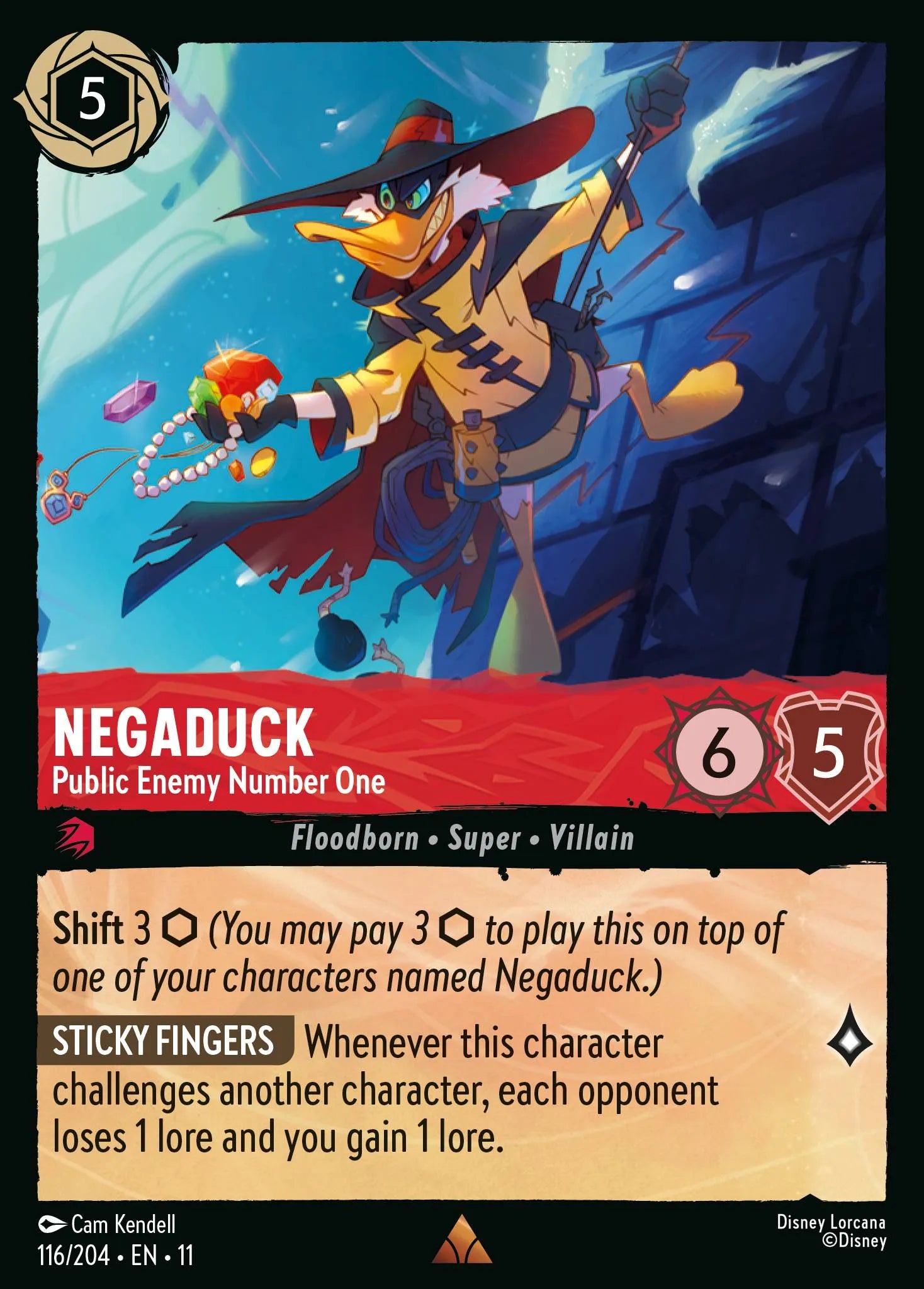 Negaduck - Public Enemy Number One | Winterspell #116 (Near Mint Foil) | Disney Lorcana Single Australia (Near Mint)