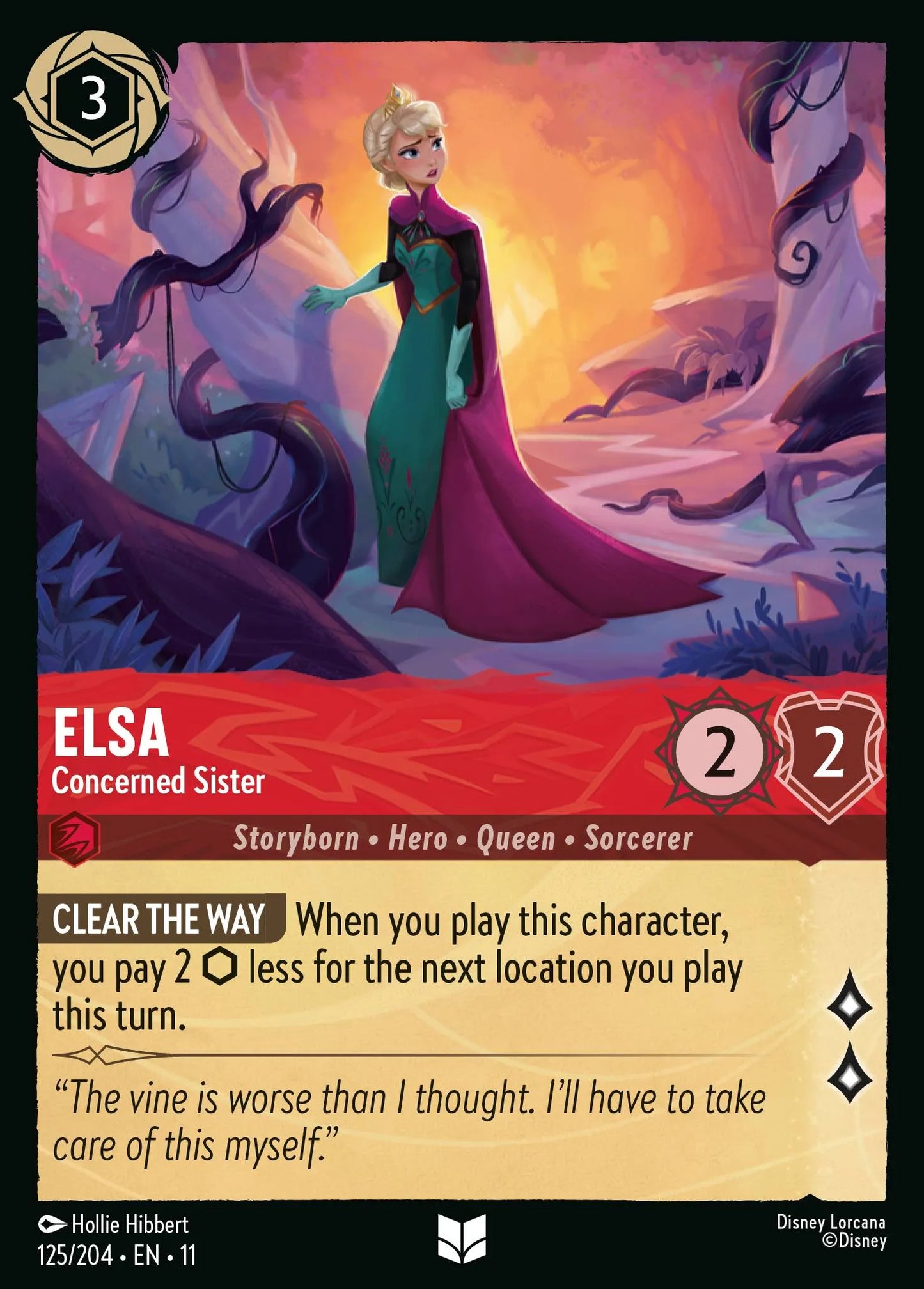 Elsa - Concerned Sister | Winterspell #125 (Near Mint Foil) | Disney Lorcana Single Australia (Near Mint)