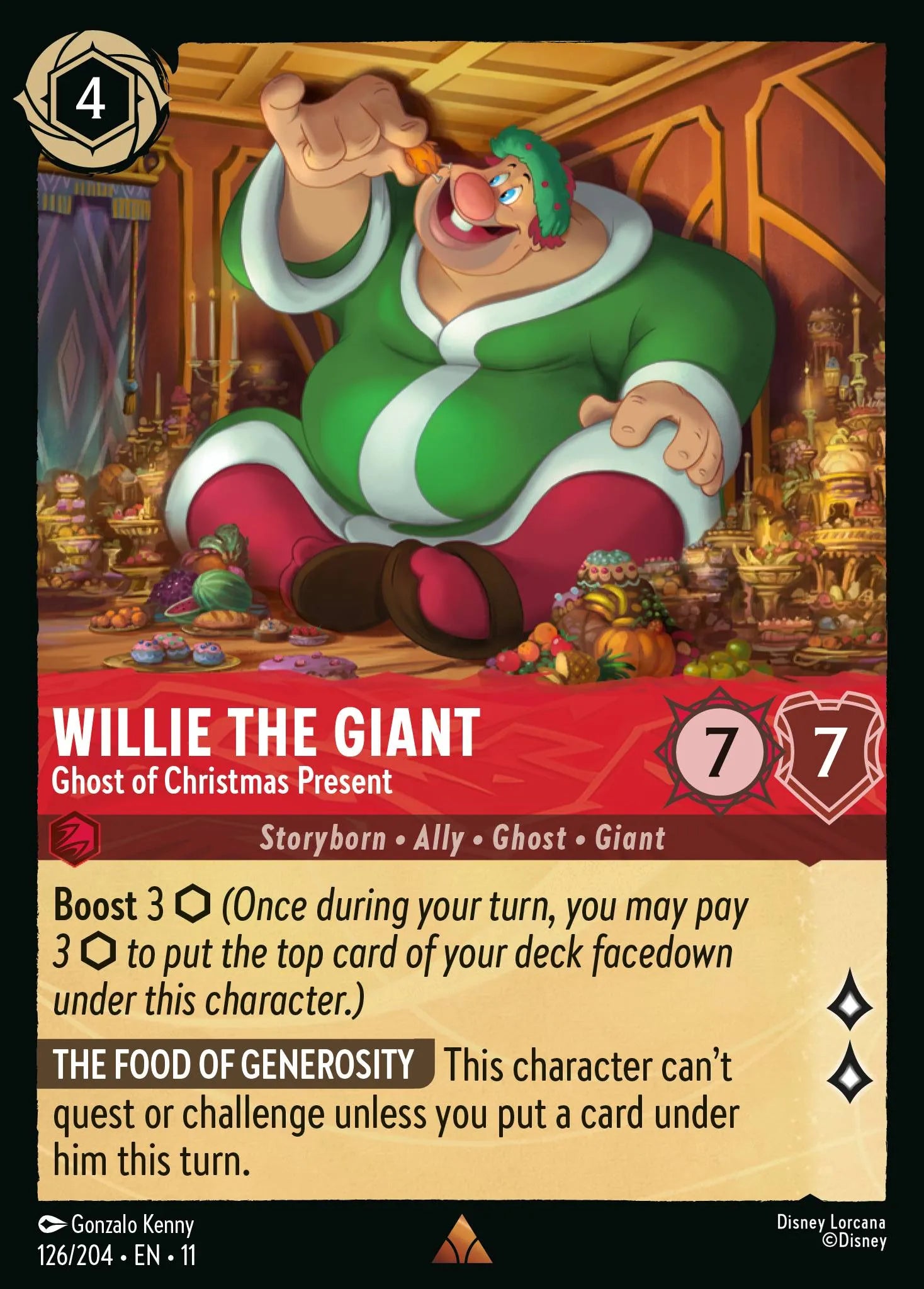 Willie the Giant - Ghost of Christmas Present | Winterspell #126 (Near Mint) | Disney Lorcana Single Australia (Near Mint)