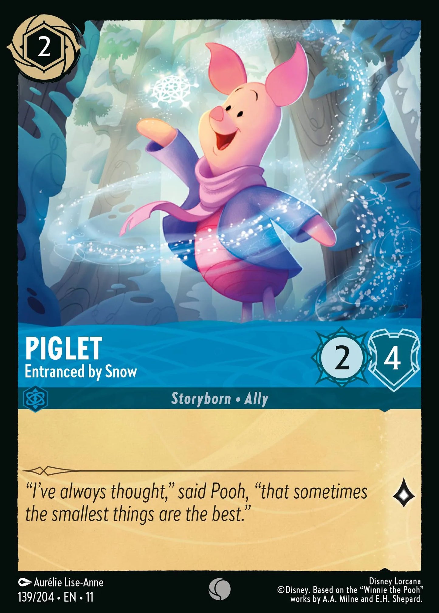 Piglet - Entranced by Snow | Winterspell #139 (Near Mint Foil) | Disney Lorcana Single Australia (Near Mint)