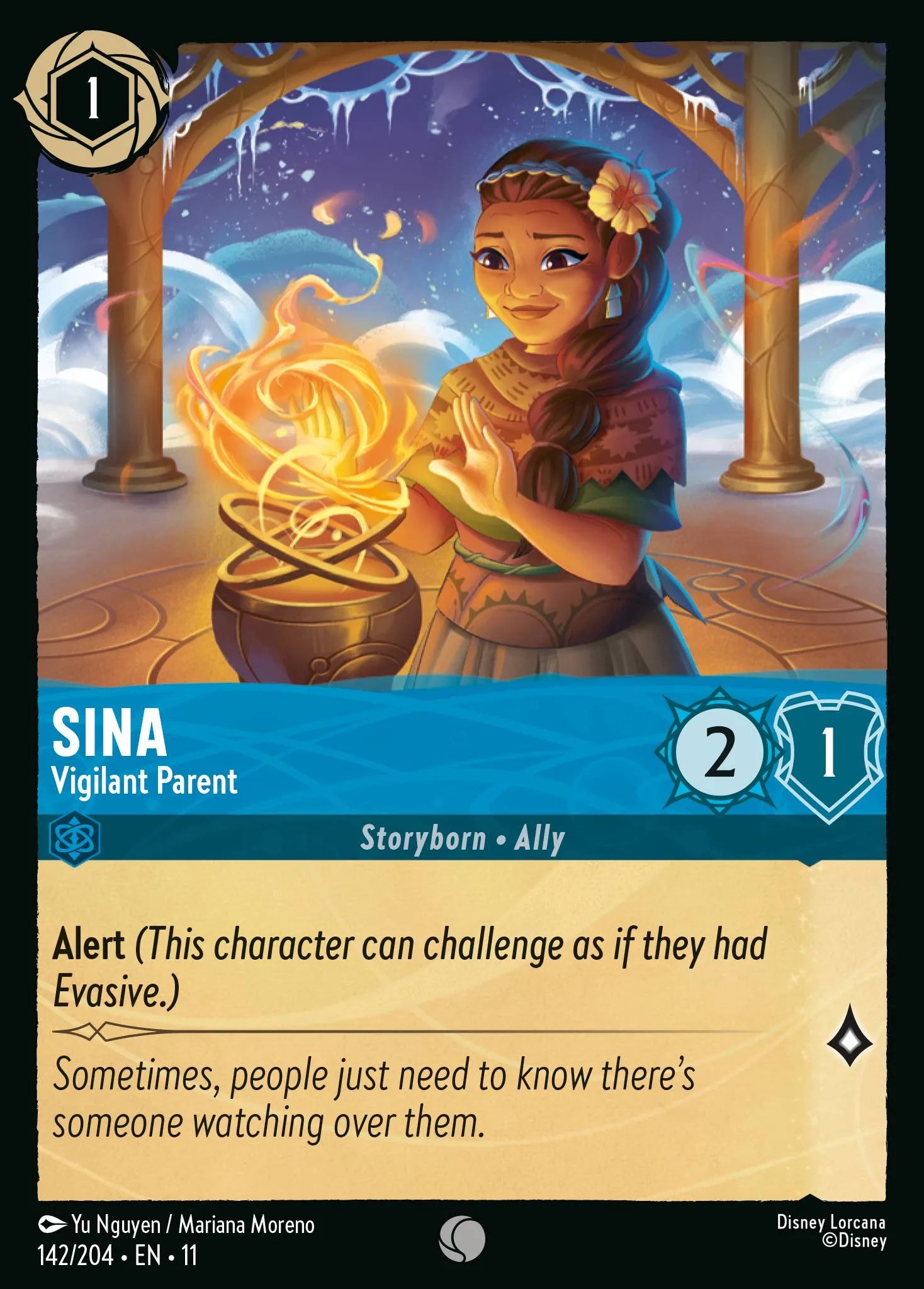 Sina - Vigilant Parent | Winterspell #142 (Near Mint) | Disney Lorcana Single Australia (Near Mint)