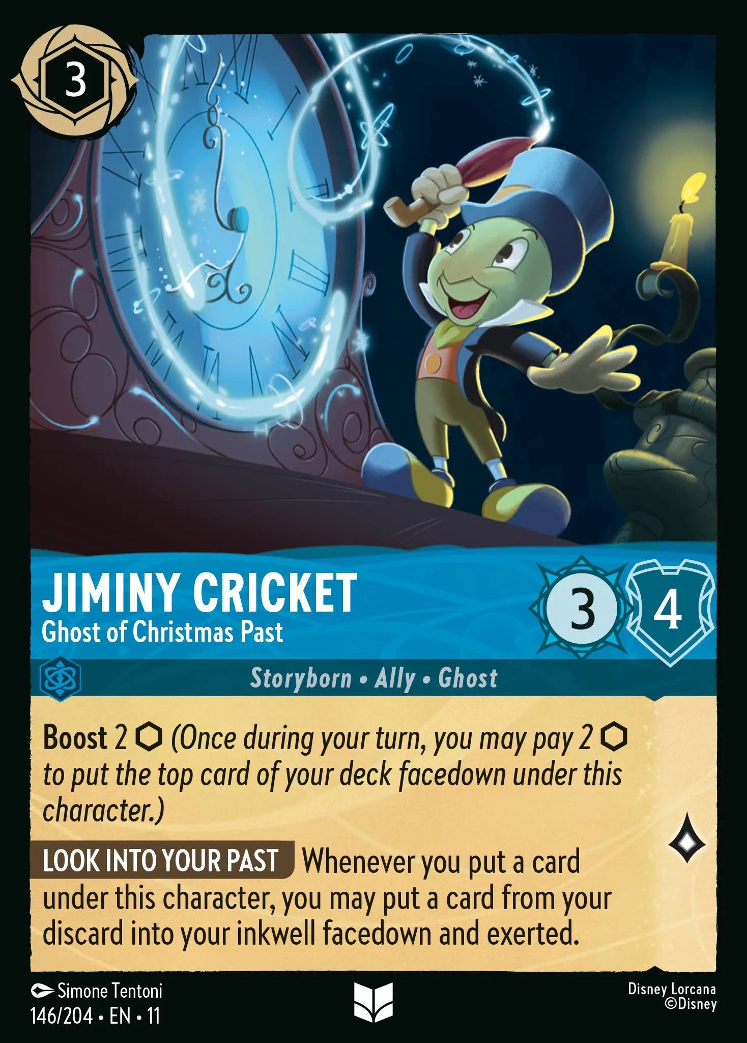 Jiminy Cricket - Ghost of Christmas Past | Winterspell #146 (Near Mint) | Disney Lorcana Single Australia (Near Mint)