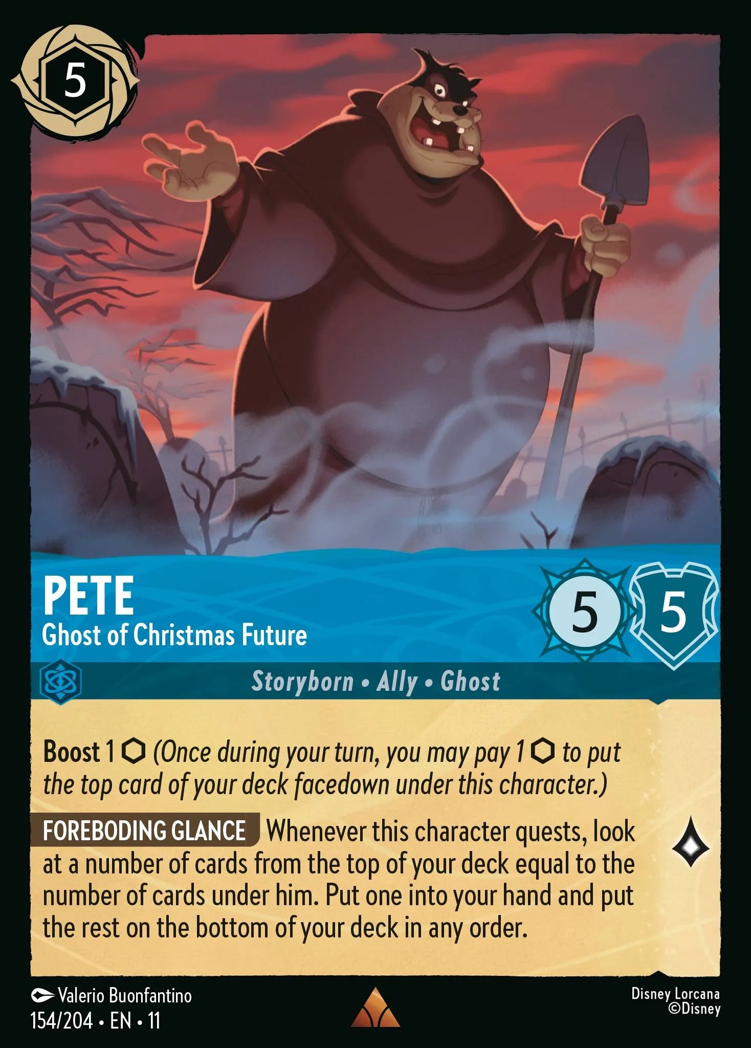 Pete - Ghost of Christmas Future | Winterspell #154 (Near Mint Foil) | Disney Lorcana Single Australia (Near Mint)