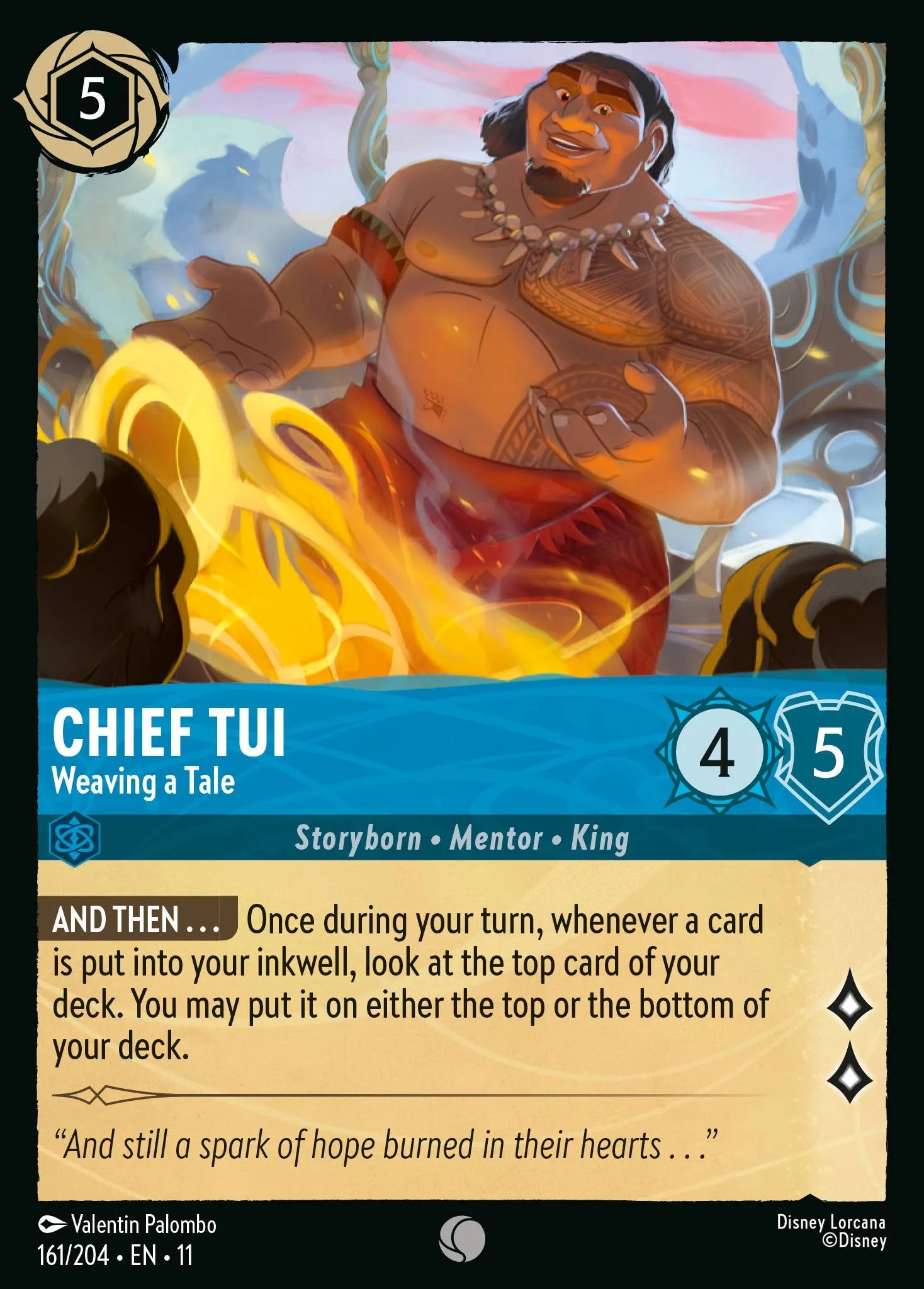 Chief Tui - Weaving a Tale | Winterspell #161 (Near Mint Foil) | Disney Lorcana Single Australia (Near Mint)