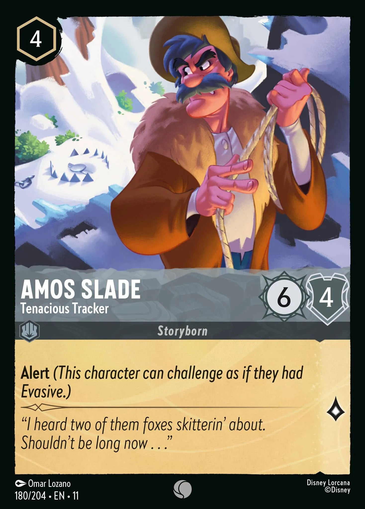 Amos Slade - Tenacious Tracker | Winterspell #180 (Near Mint) | Disney Lorcana Single Australia (Near Mint)