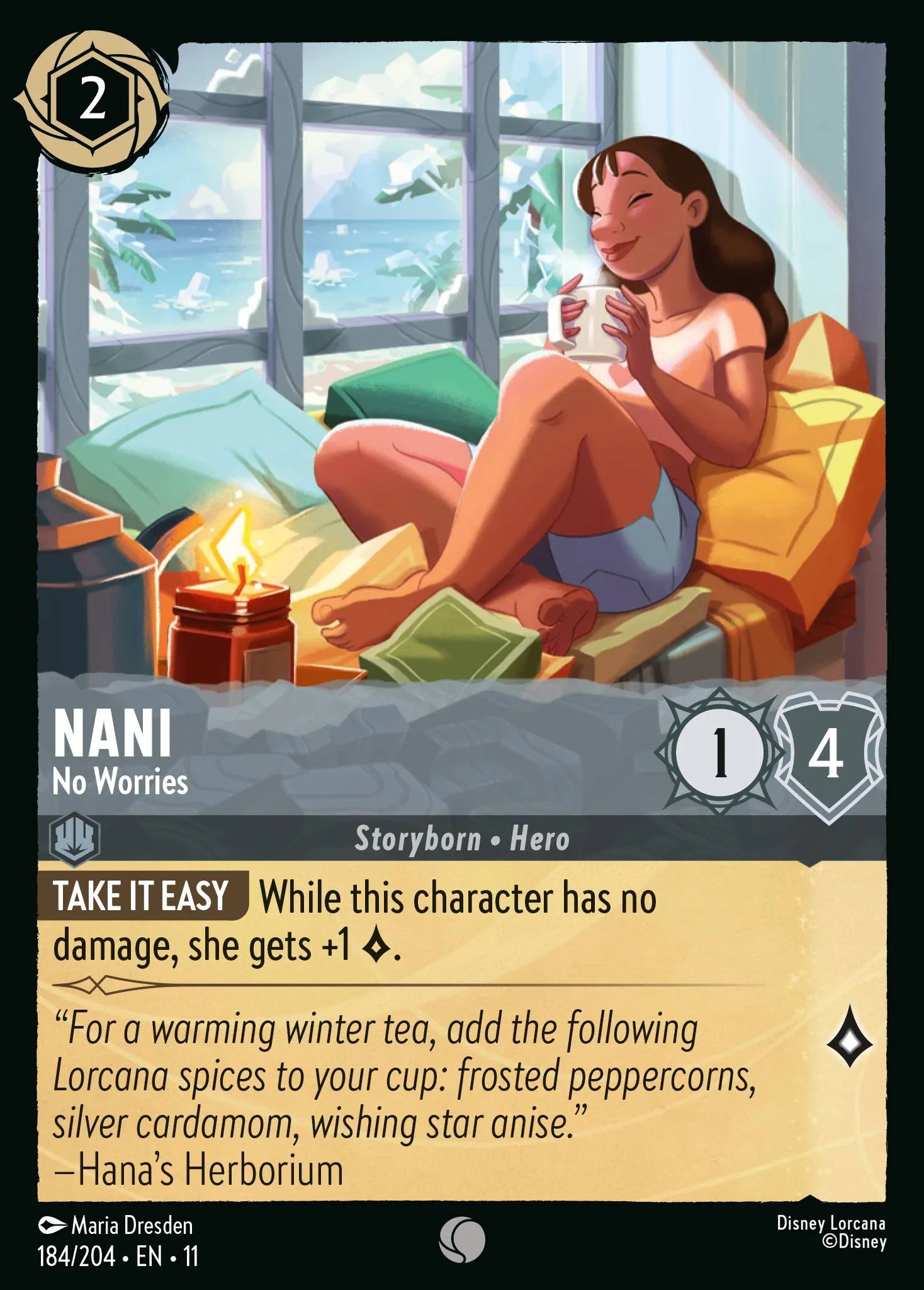 Nani - No Worries | Winterspell #184 (Near Mint Foil) | Disney Lorcana Single Australia (Near Mint)