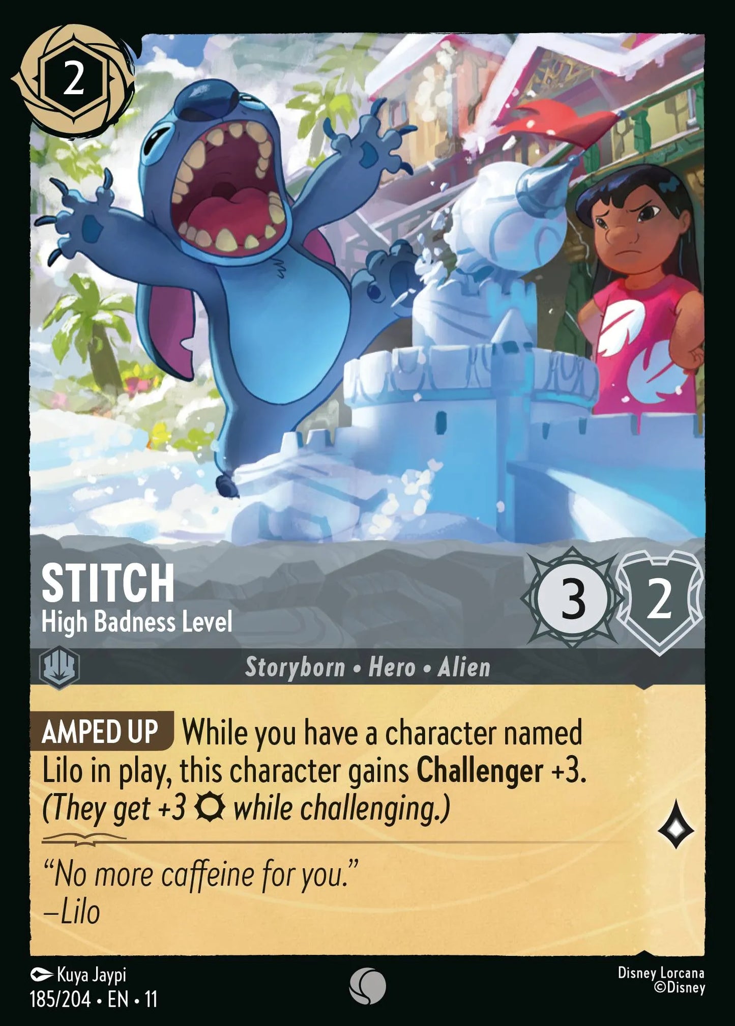 Stitch - High Badness Level | Winterspell #185 (Near Mint) | Disney Lorcana Single Australia (Near Mint)