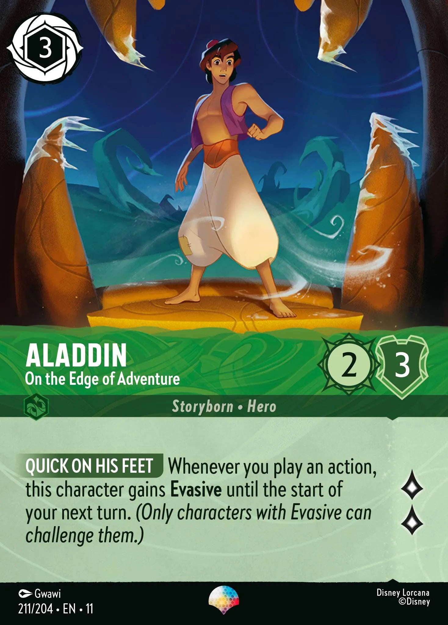 Aladdin - On the Edge of Adventure | Winterspell #211 (Near Mint) | Disney Lorcana Single Australia (Near Mint)