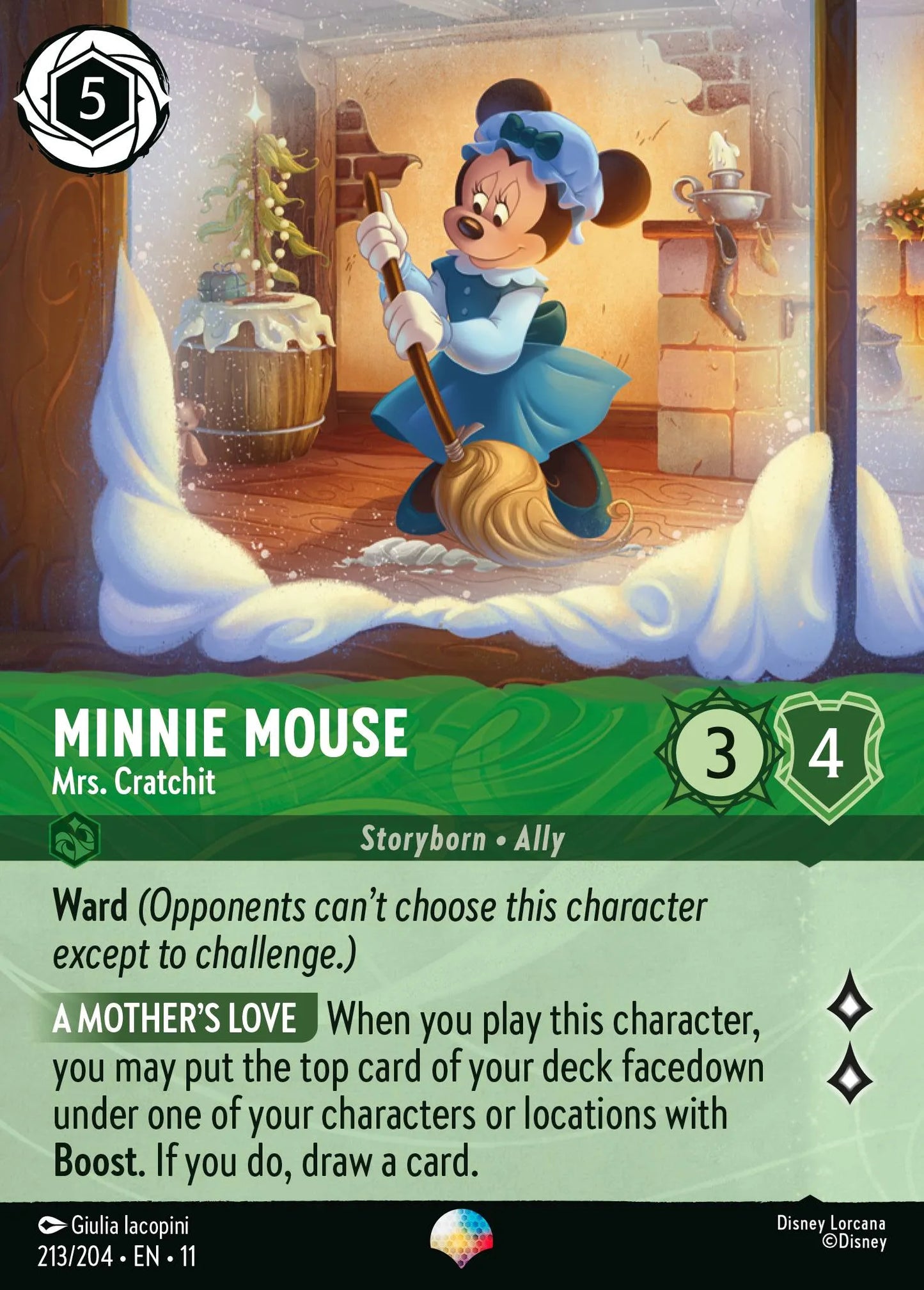 Minnie Mouse - Mrs. Cratchit | Winterspell #213 (Near Mint Foil) | Disney Lorcana Single Australia (Near Mint)