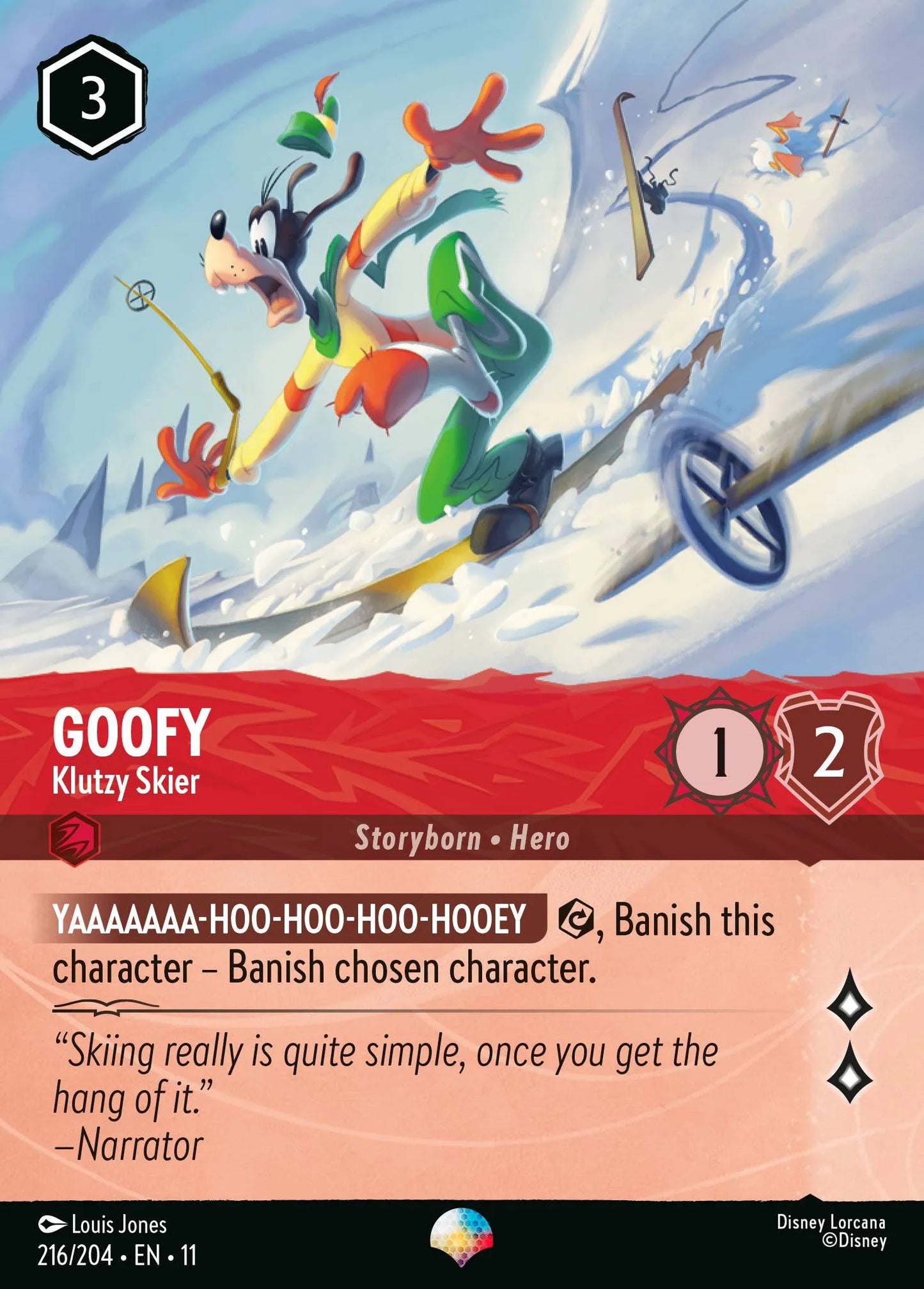 Goofy - Klutzy Skier | Winterspell #216 (Near Mint Foil) | Disney Lorcana Single Australia (Near Mint)