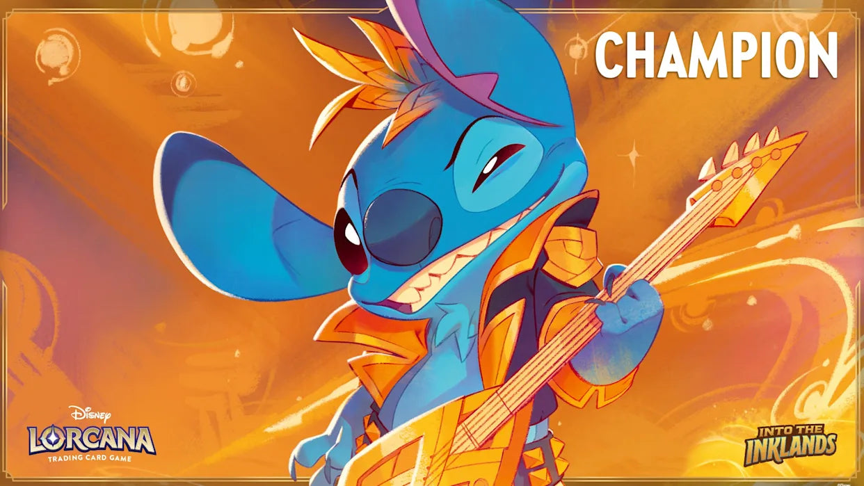 Disney Lorcana Set Championship Champion Playmat – Into the Inklands (Stitch - Rock Star)