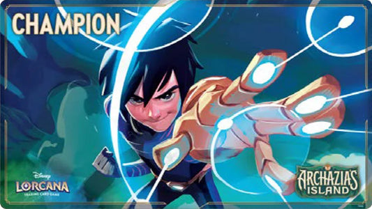 Disney Lorcana Set Championship Champion Playmat – Archazia's Island (Hiro Hamada - Armor Designer)