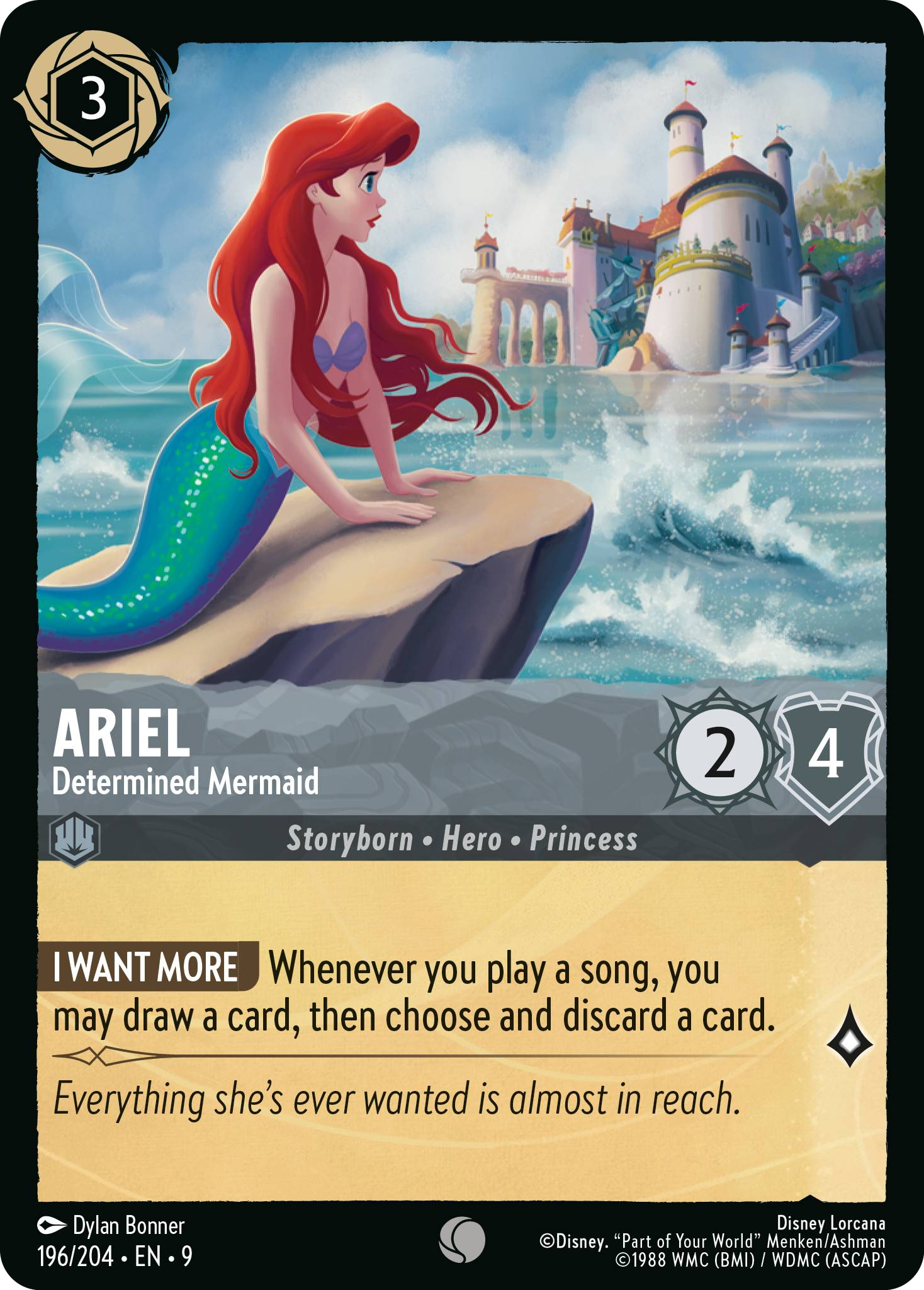 Ariel - Determined Mermaid | Fabled #196 (Near Mint) | Disney Lorcana Single Australia (Near Mint)