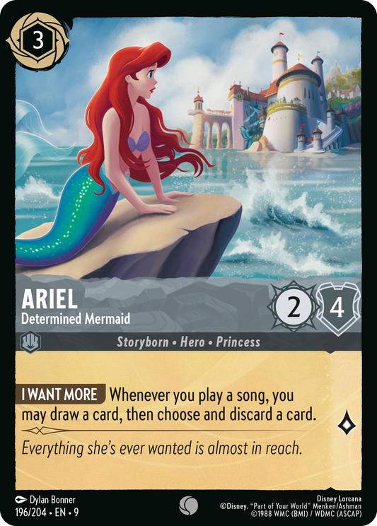 Ariel - Determined Mermaid | Fabled #196 (Near Mint Foil) | Disney Lorcana Single Australia (Near Mint)