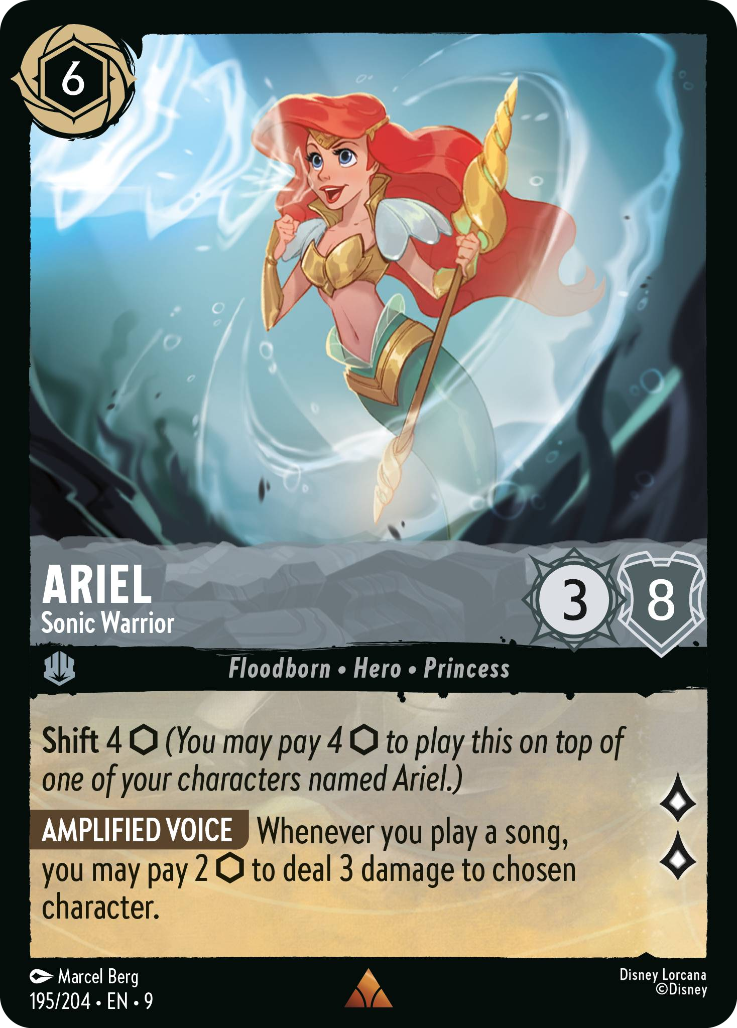 Ariel - Sonic Warrior | Fabled #195 (Near Mint Foil) | Disney Lorcana Single Australia (Near Mint)