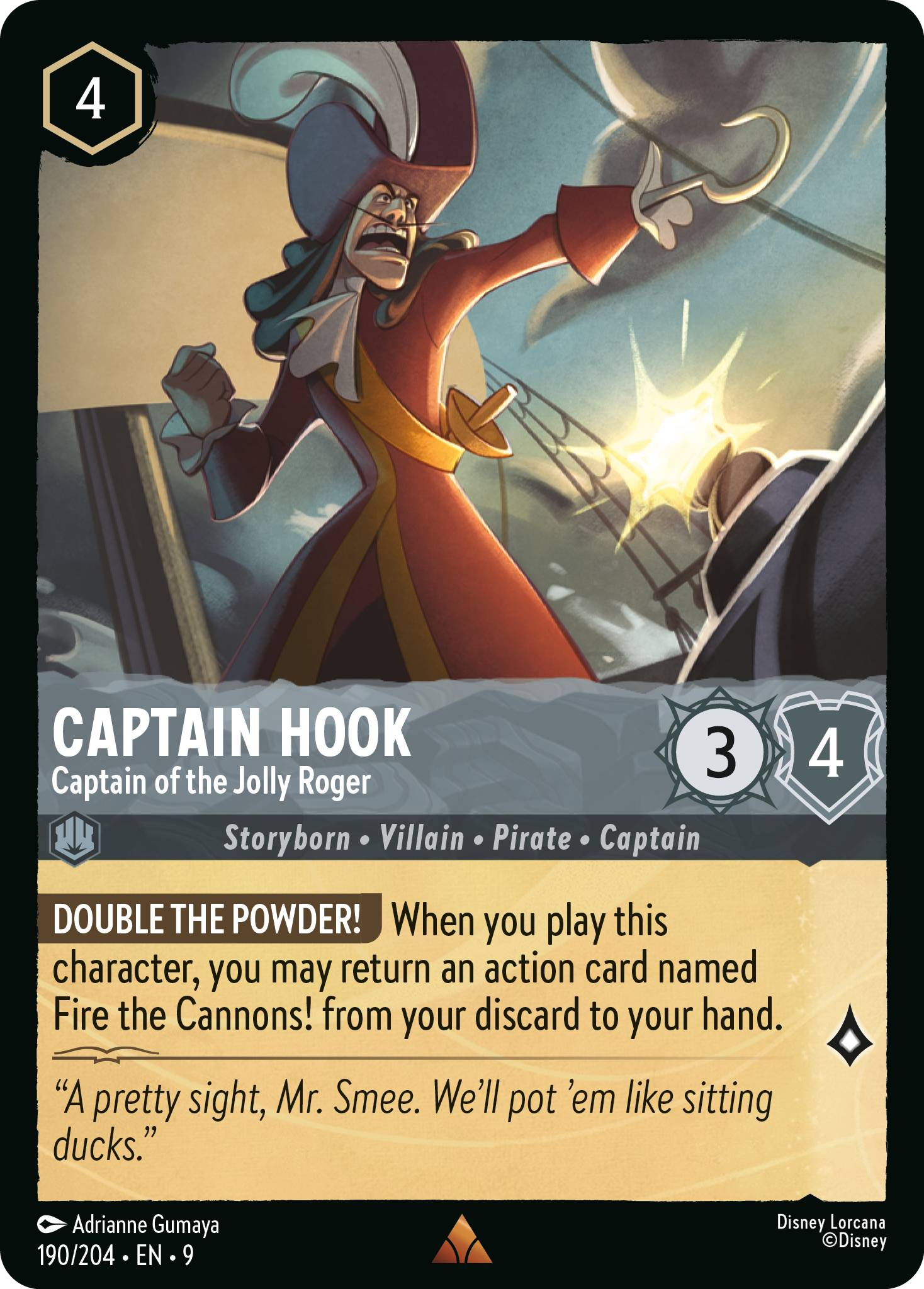 Captain Hook - Captain of the Jolly Roger | Fabled #190 (Near Mint) | Disney Lorcana Single Australia (Near Mint)