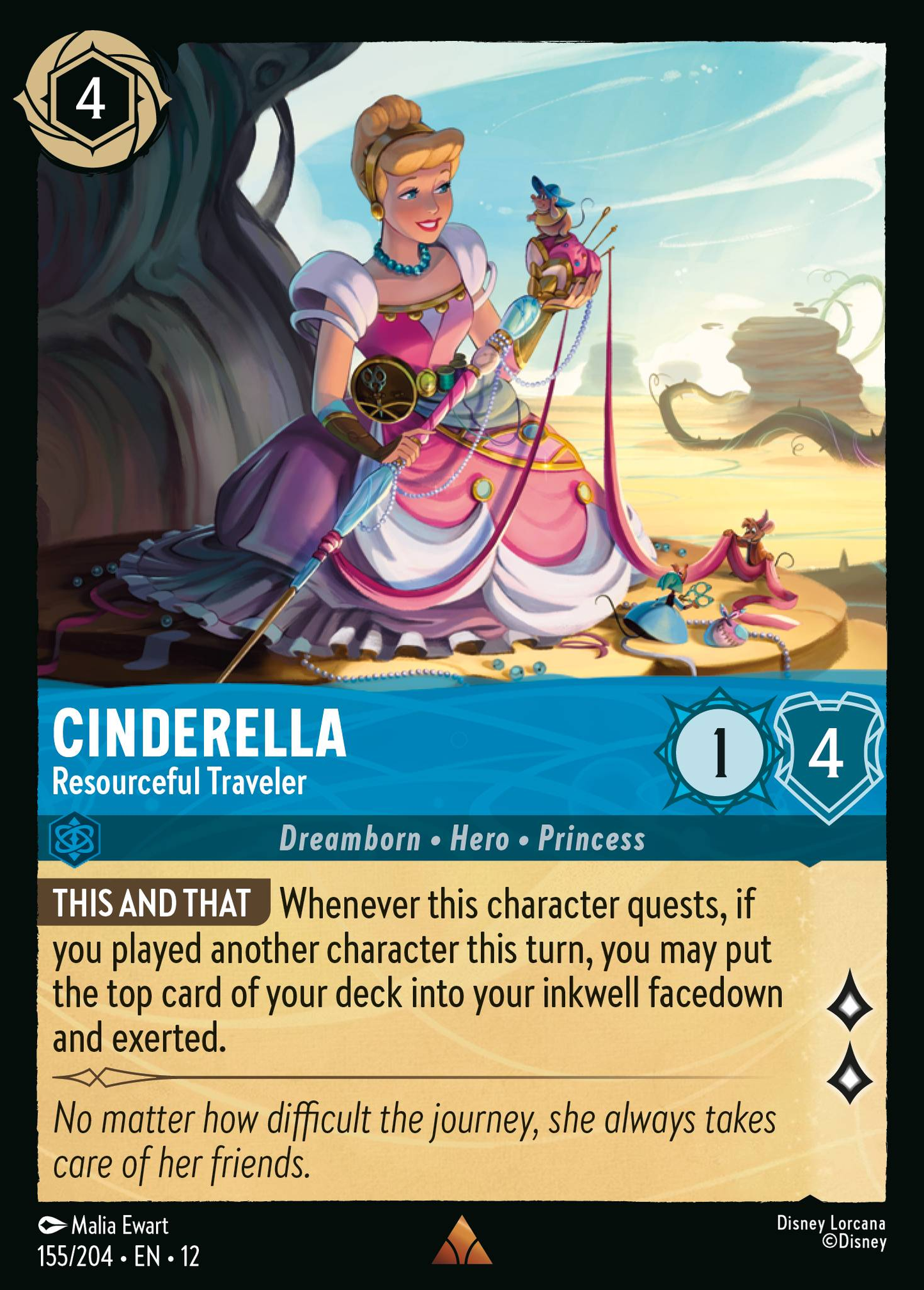 Cinderella - Resourceful Traveler | Wilds Unknown #155 (Near Mint) | Disney Lorcana Single Australia (Near Mint)