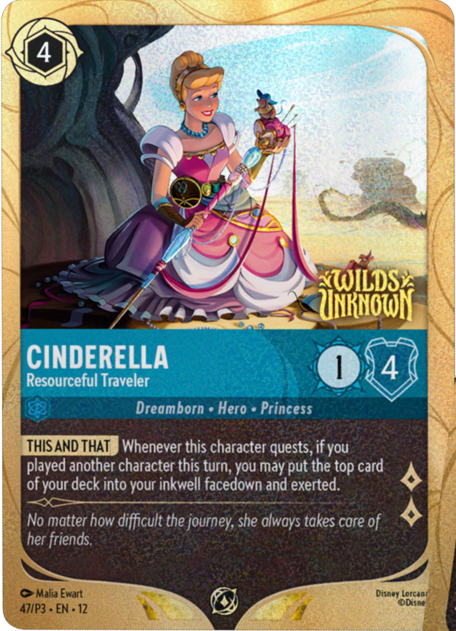 Cinderella - Resourceful Traveler | Wilds Unknown Organized Play promo Promo (47/P3·EN·12) | Disney Lorcana Single Australia (Near Mint)