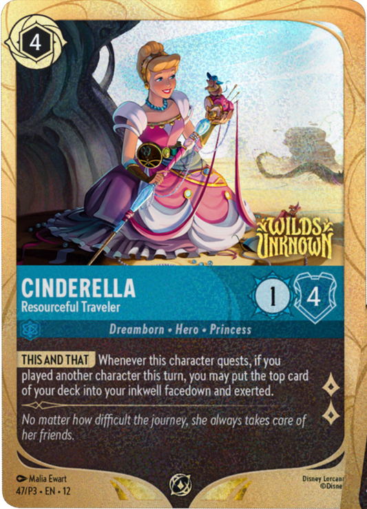 Cinderella - Resourceful Traveler | Wilds Unknown Organized Play promo Promo (47/P3·EN·12) | Disney Lorcana Single Australia (Near Mint)