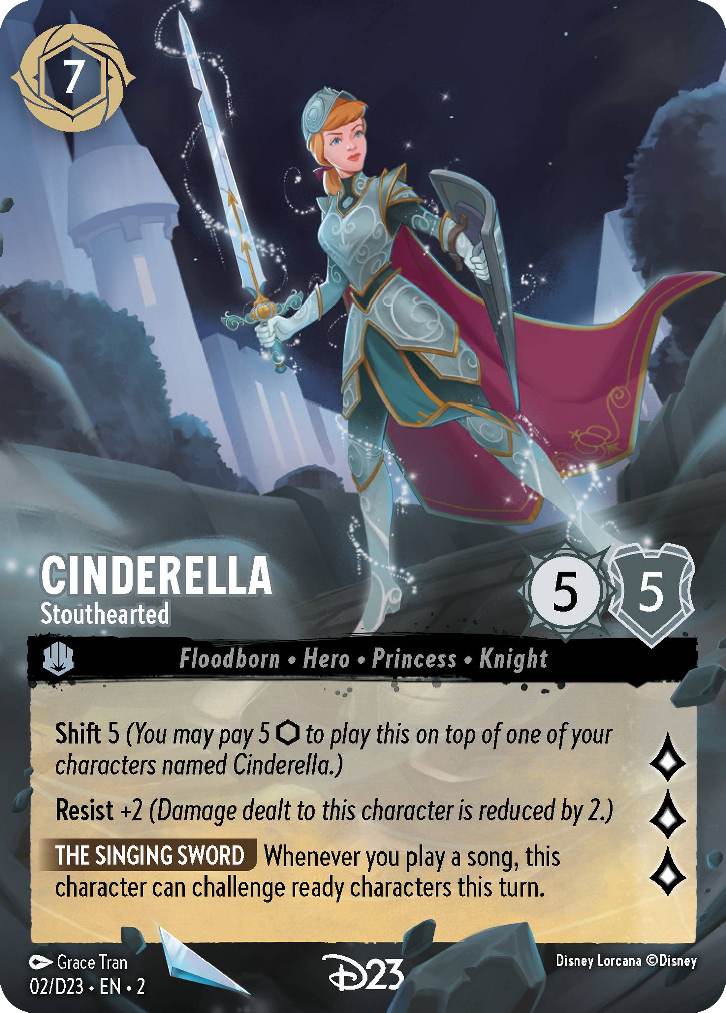 Cinderella - Stouthearted | D23 Expo 2024 Collector's Set Promo (02/D23·EN·2) | Disney Lorcana Single Australia (Near Mint)