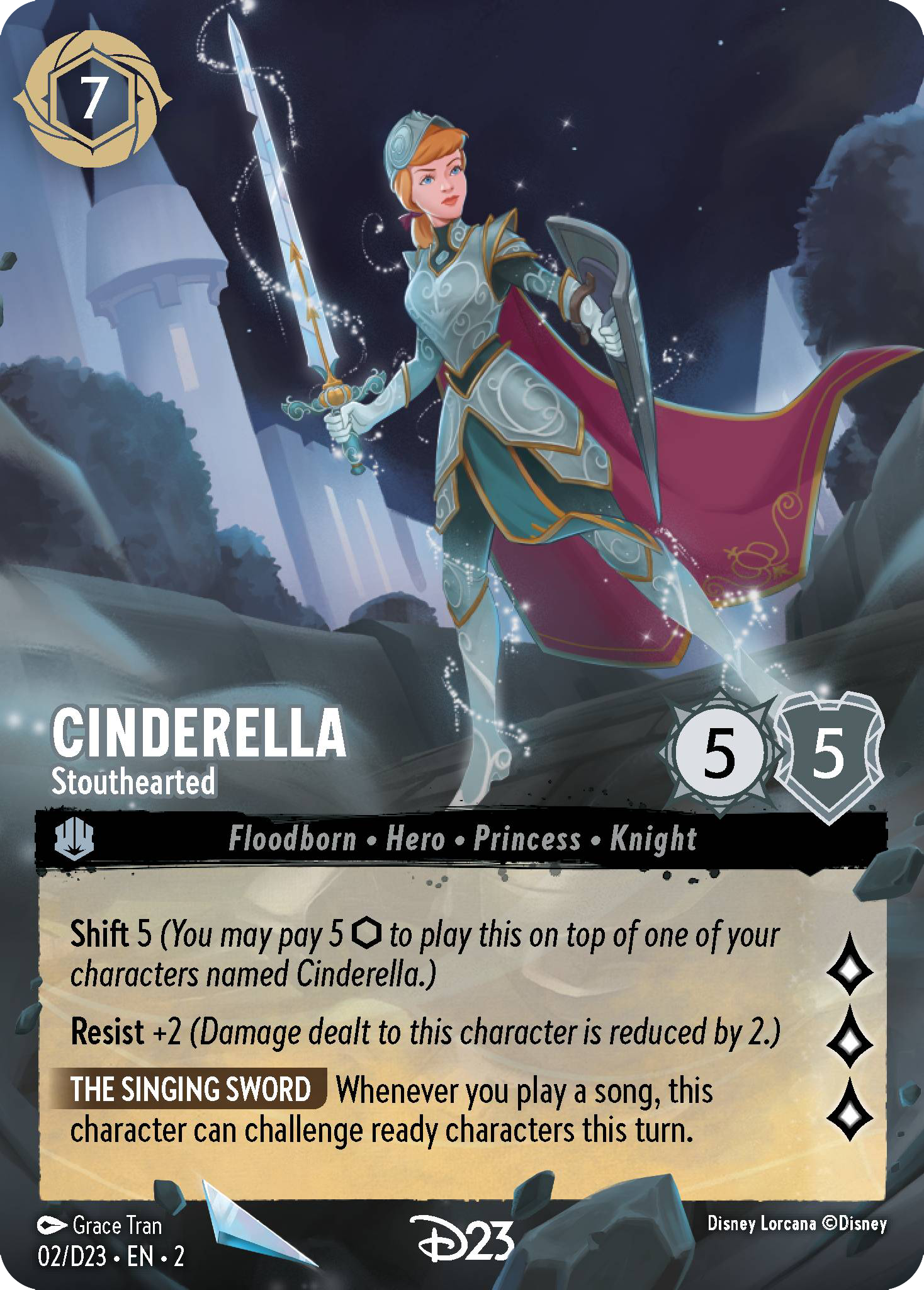 Cinderella - Stouthearted | D23 Expo 2024 Collector's Set Promo (02/D23·EN·2) | Disney Lorcana Single Australia (Near Mint)
