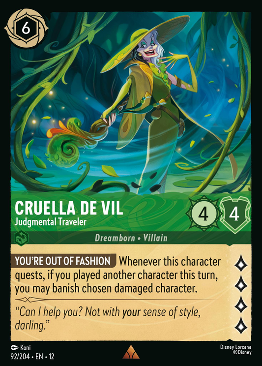 Cruella De Vil - Judgmental Traveler | Wilds Unknown #92 (Near Mint Foil) | Disney Lorcana Single Australia (Near Mint)