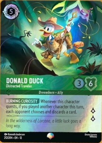 Donald Duck - Distracted Traveler | Wilds Unknown #212 (Near Mint) | Disney Lorcana Single Australia (Near Mint)