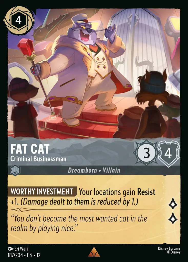 Fat Cat - Criminal Businessman | Wilds Unknown #187 (Near Mint) | Disney Lorcana Single Australia (Near Mint)