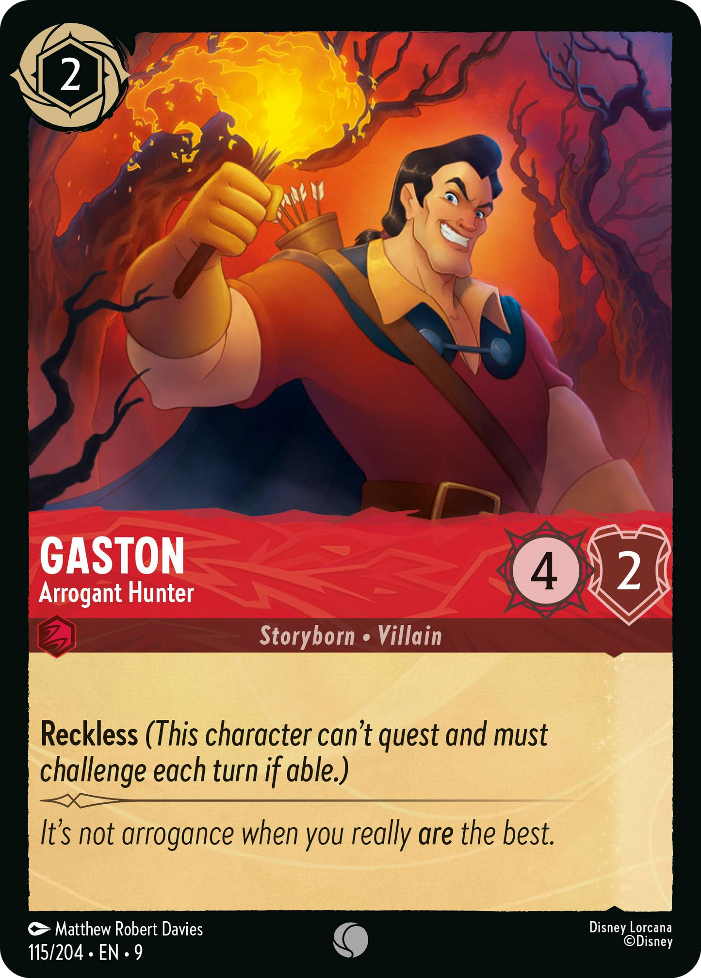 Gaston - Arrogant Hunter | Fabled #115 (Near Mint) | Disney Lorcana Single Australia (Near Mint)