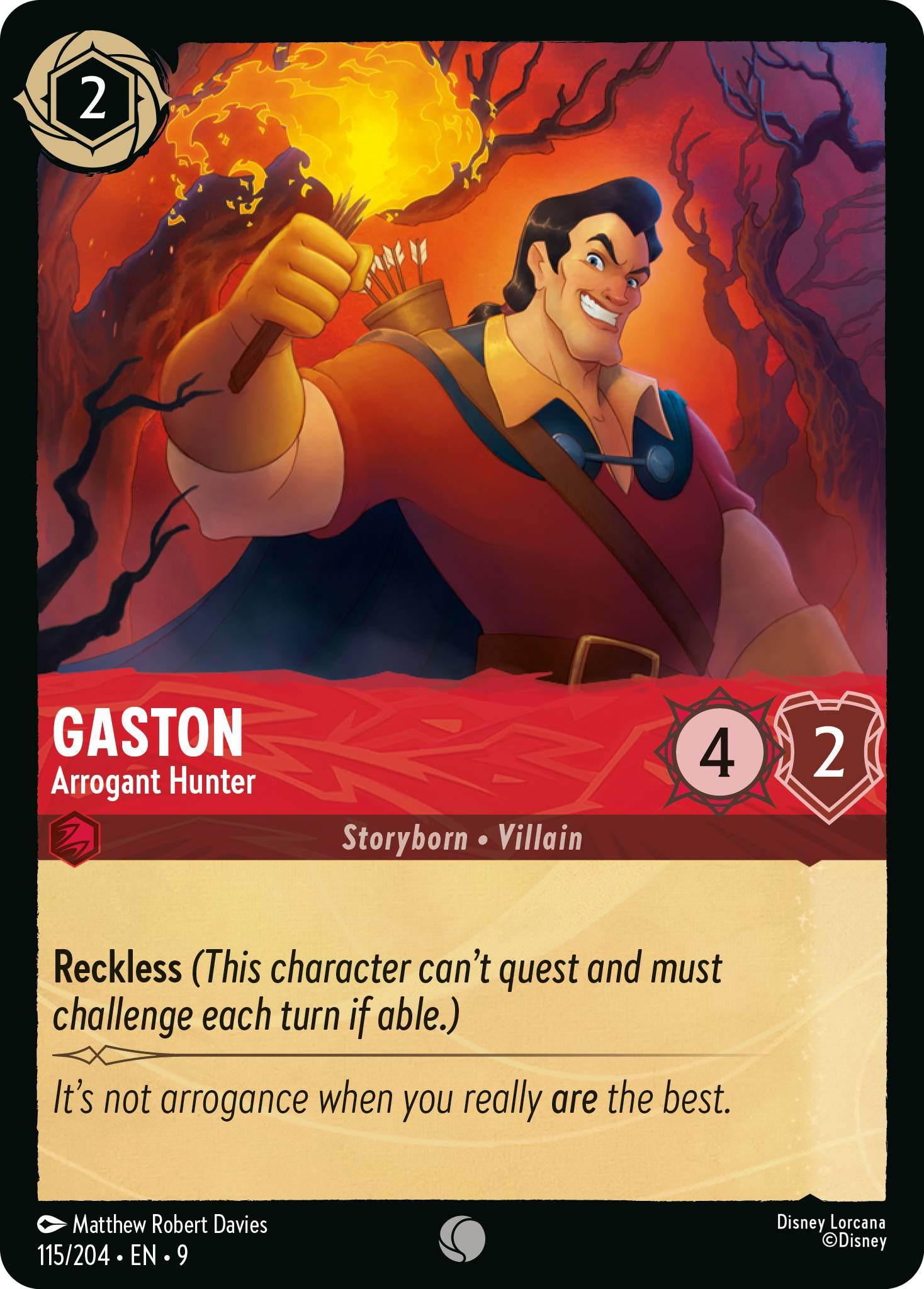 Gaston - Arrogant Hunter | Fabled #115 (Near Mint) | Disney Lorcana Single Australia (Near Mint)