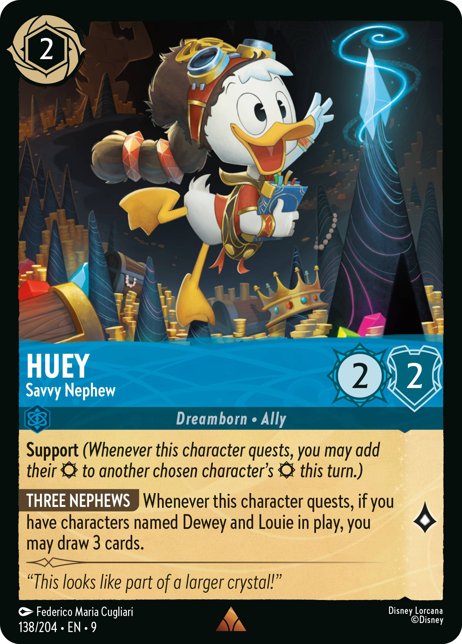 Huey - Savvy Nephew | Fabled #138 (Near Mint) | Disney Lorcana Single Australia (Near Mint)