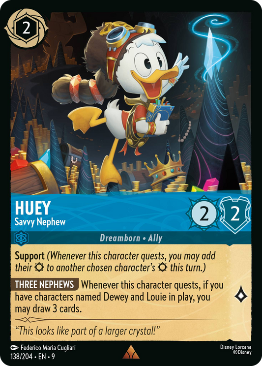 Huey - Savvy Nephew | Fabled #138 (Near Mint) | Disney Lorcana Single Australia (Near Mint)