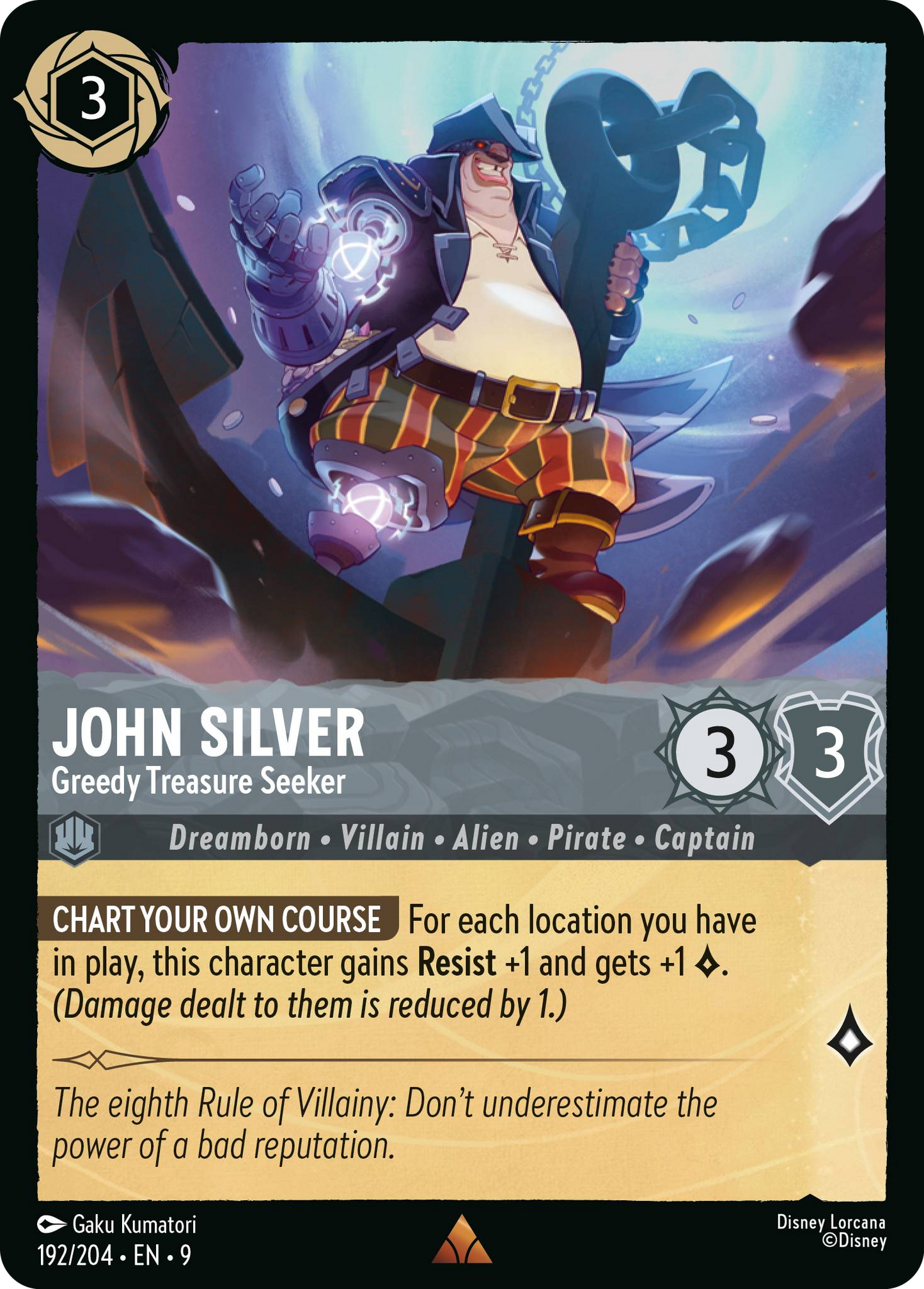 John Silver - Greedy Treasure Seeker | Fabled #192 (Near Mint Foil) | Disney Lorcana Single Australia (Near Mint)
