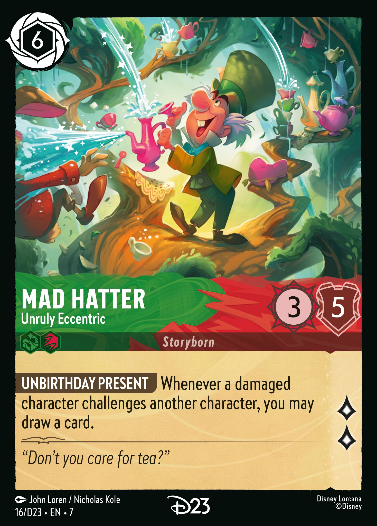 Mad Hatter - Unruly Eccentric | D23 Gold Membership Promo Promo (16/D23·EN·7) | Disney Lorcana Single Australia (Near Mint)