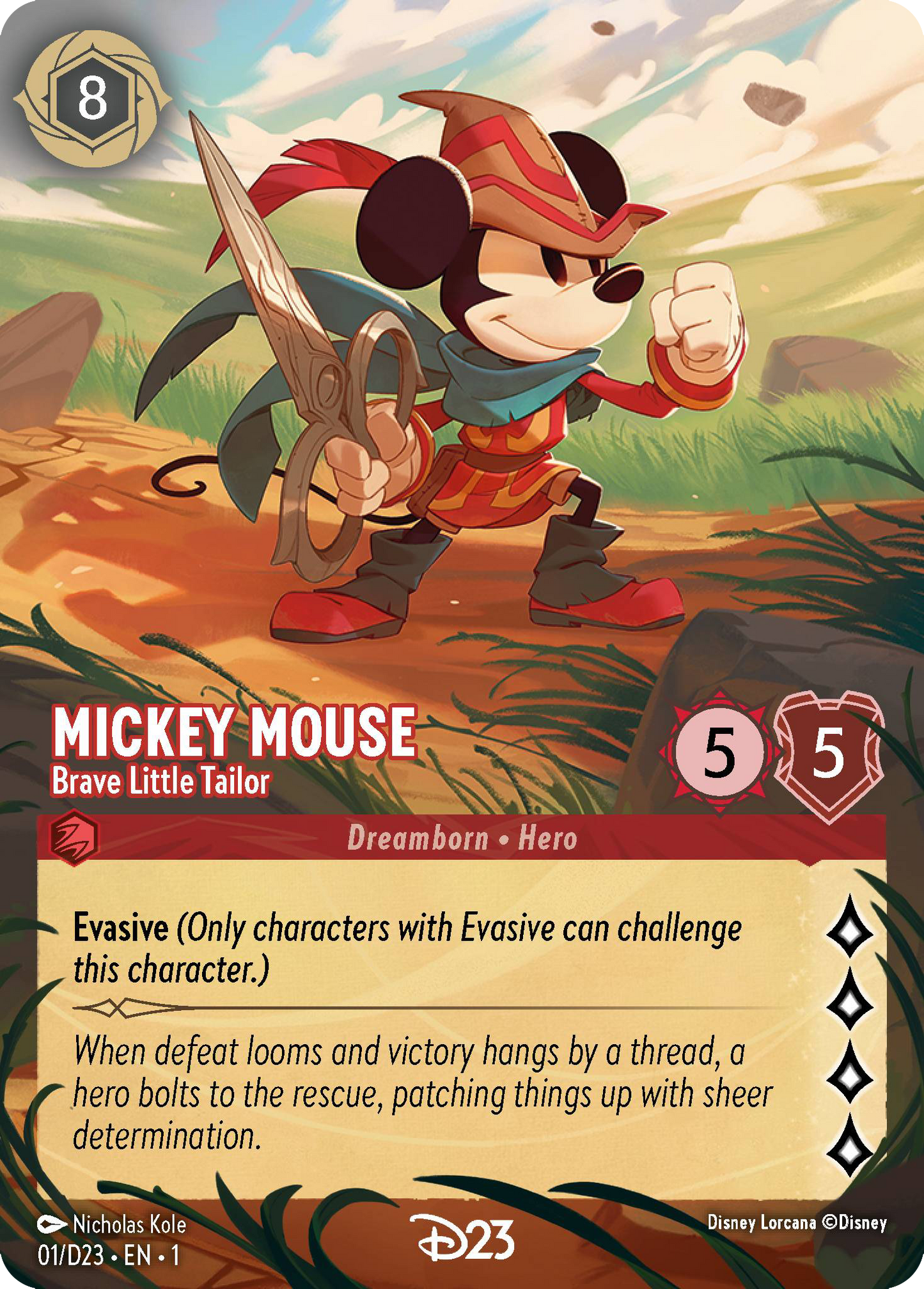 Mickey Mouse - Brave Little Tailor | D23 Expo 2024 Collector's Set Promo (01/D23·EN·1) | Disney Lorcana Single Australia (Near Mint)