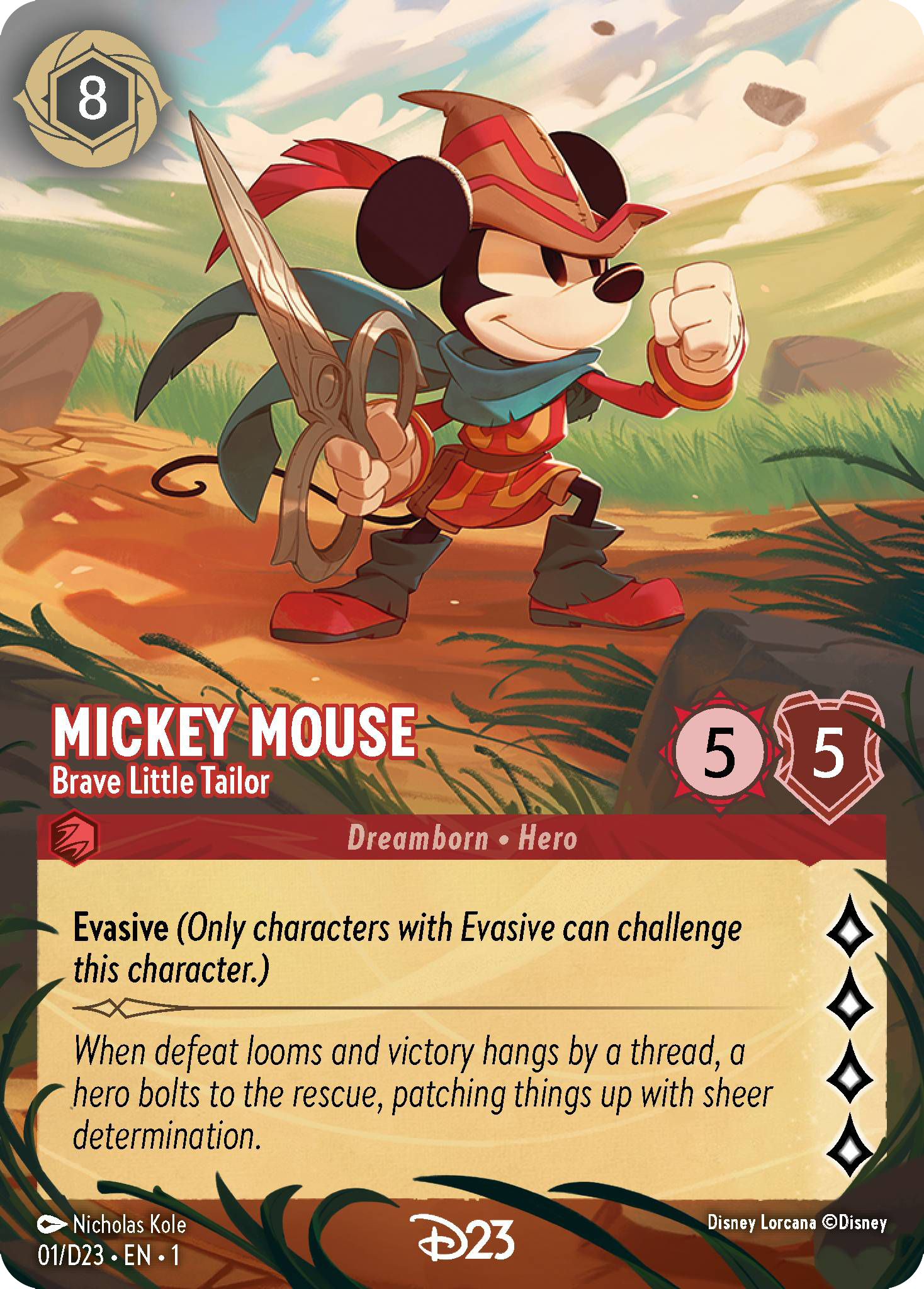 Mickey Mouse - Brave Little Tailor | D23 Expo 2024 Collector's Set Promo (01/D23·EN·1) | Disney Lorcana Single Australia (Near Mint)