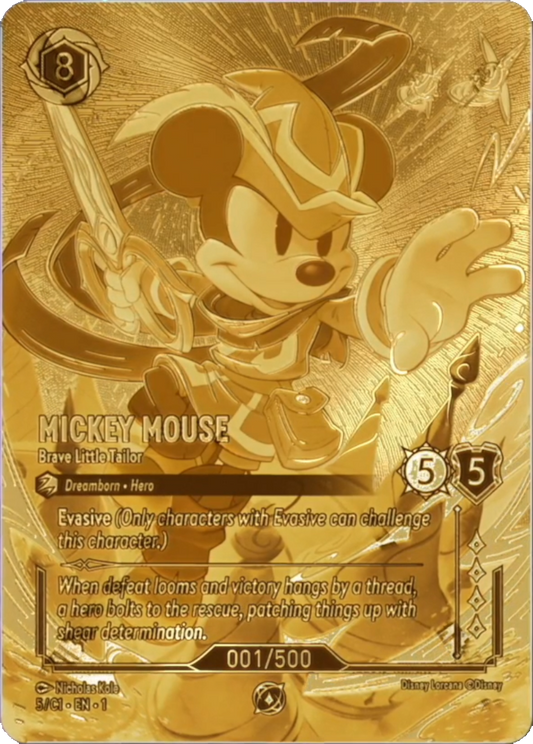 Mickey Mouse – Brave Little Tailor – Disney Lorcana Challenge Set 1 Serialized Promo #5/C1
