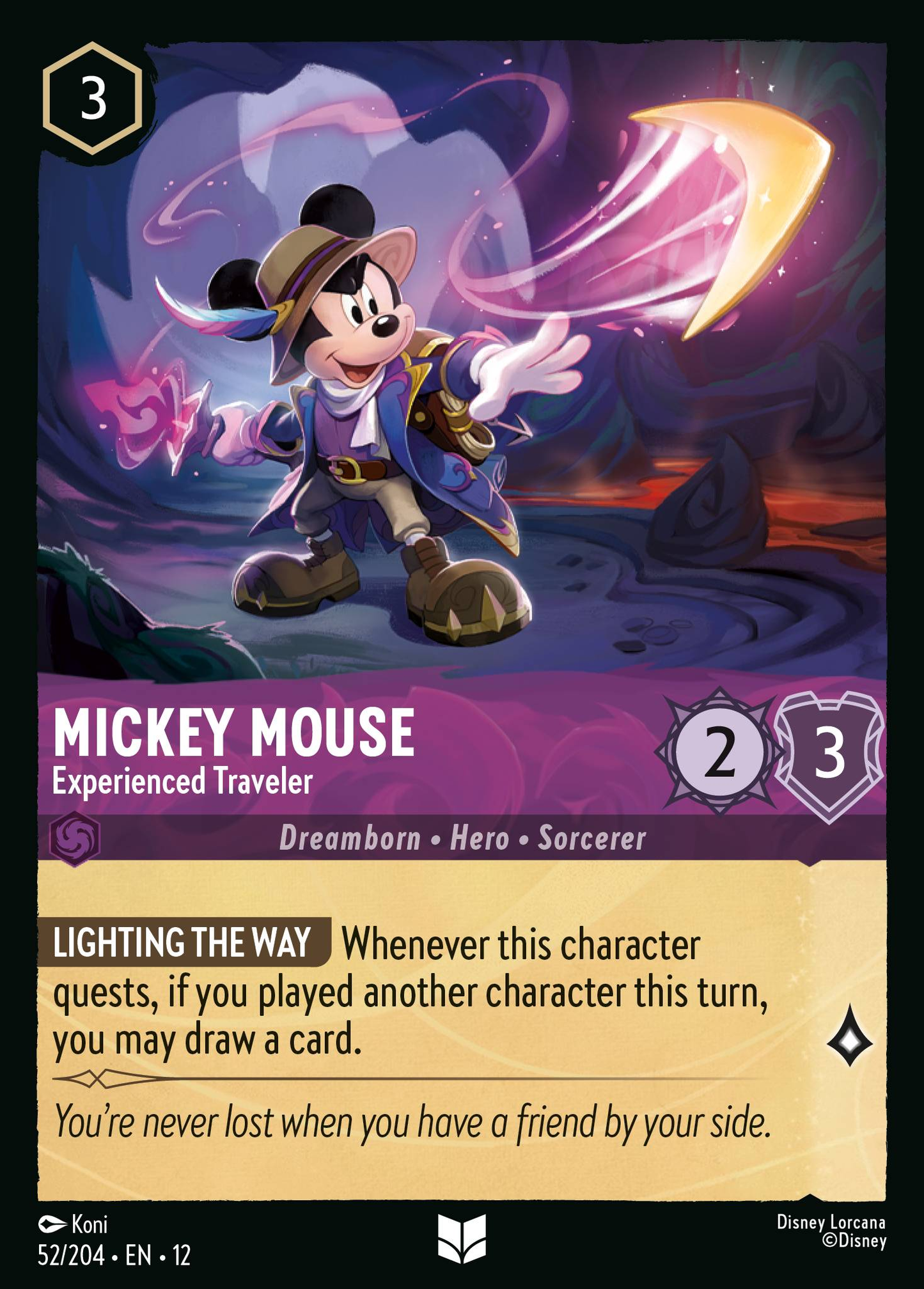 Mickey Mouse - Experienced Traveler | Wilds Unknown #52 (Near Mint Foil) | Disney Lorcana Single Australia (Near Mint)