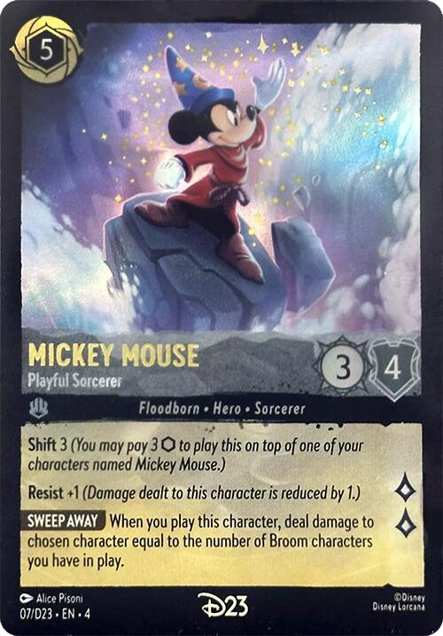 Mickey Mouse - Playful Sorcerer | D23 2024 promotional card Promo (07/D23·EN·4) | Disney Lorcana Single Australia (Near Mint)