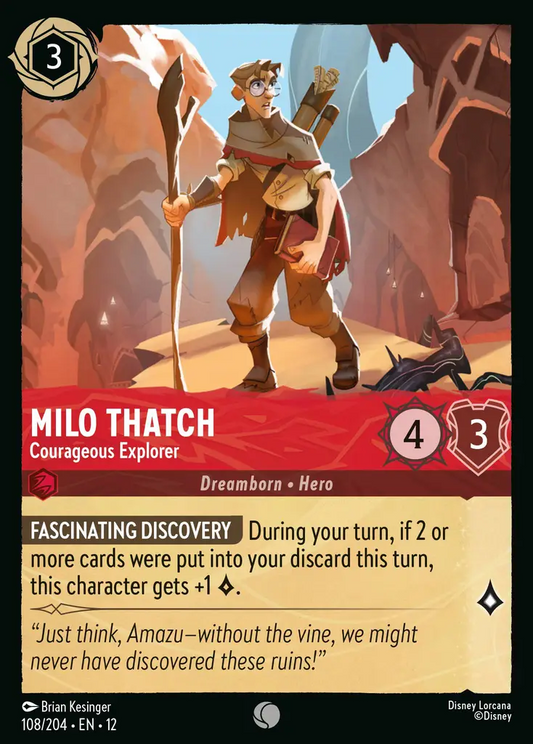 Milo Thatch - Courageous Explorer | Wilds Unknown #108 (Near Mint Foil) | Disney Lorcana Single Australia (Near Mint)