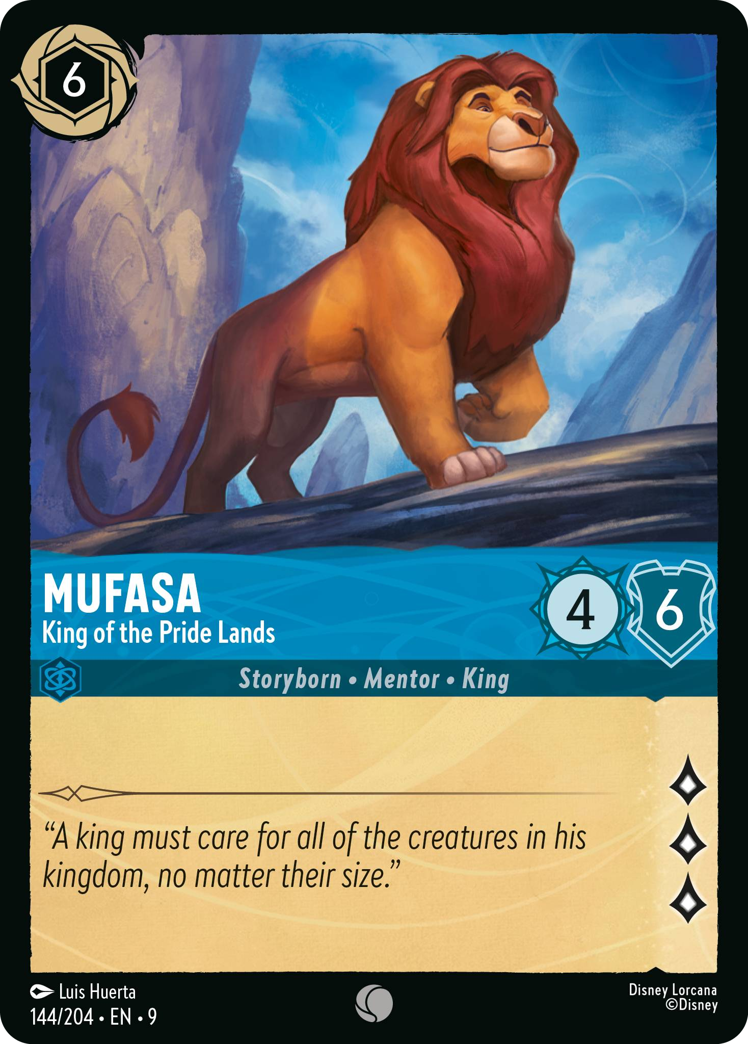Mufasa - King of the Pride Lands | Fabled #144 (Near Mint) | Disney Lorcana Single Australia (Near Mint)