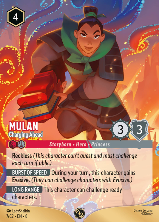 Mulan – Charging Ahead – Disney Lorcana Challenge Set 2 Foil Promo #7/C2