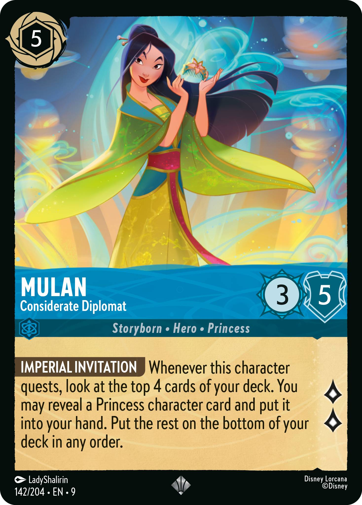 Mulan - Considerate Diplomat | Fabled #142 (Near Mint Holofoil) | Disney Lorcana Single Australia (Near Mint)