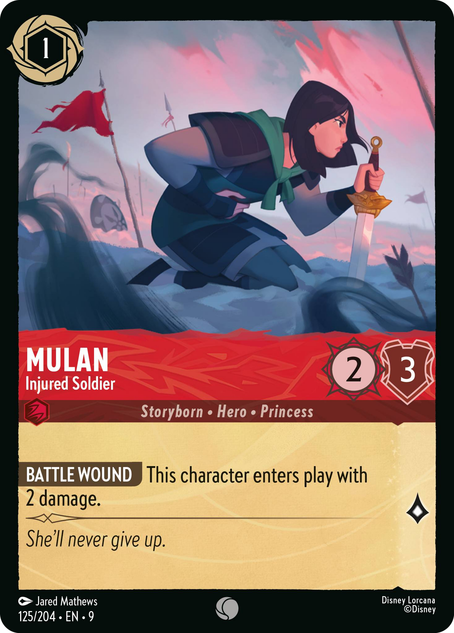 Mulan - Injured Soldier | Fabled #125 (Near Mint) | Disney Lorcana Single Australia (Near Mint)